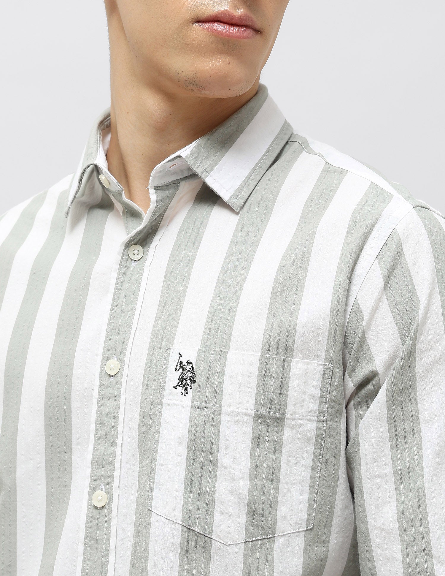 Vertical Striped Seersucker Shirt - Image 7