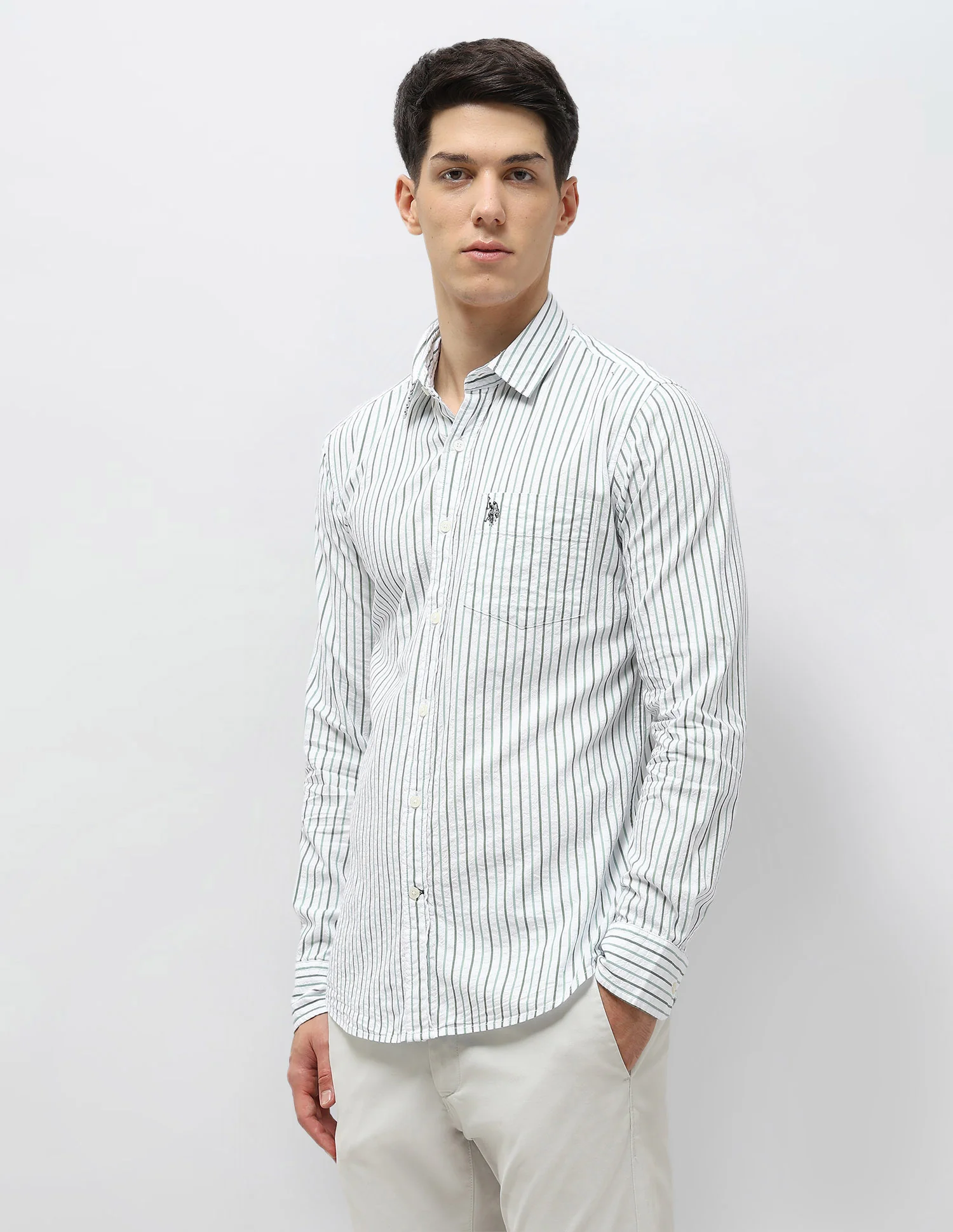 Vertical Striped Seersucker Shirt - Image 4