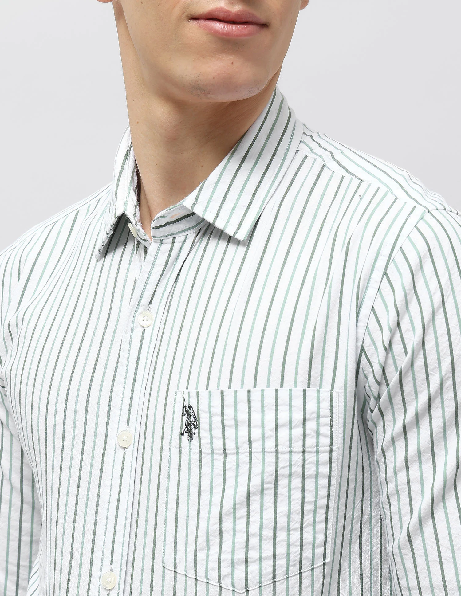 Vertical Striped Seersucker Shirt - Image 7