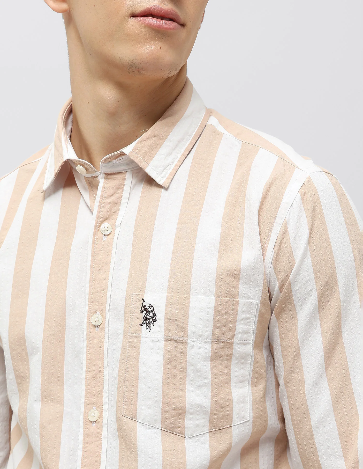 Vertical Striped Seersucker Shirt - Image 7