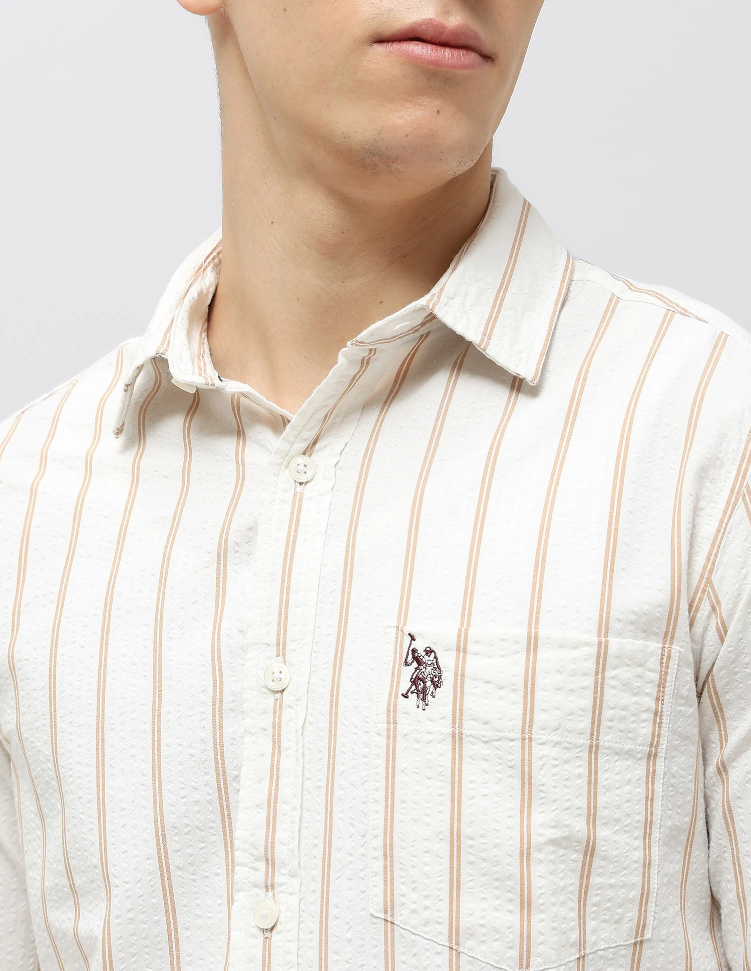 Vertical Striped Seersucker Shirt - Image 7