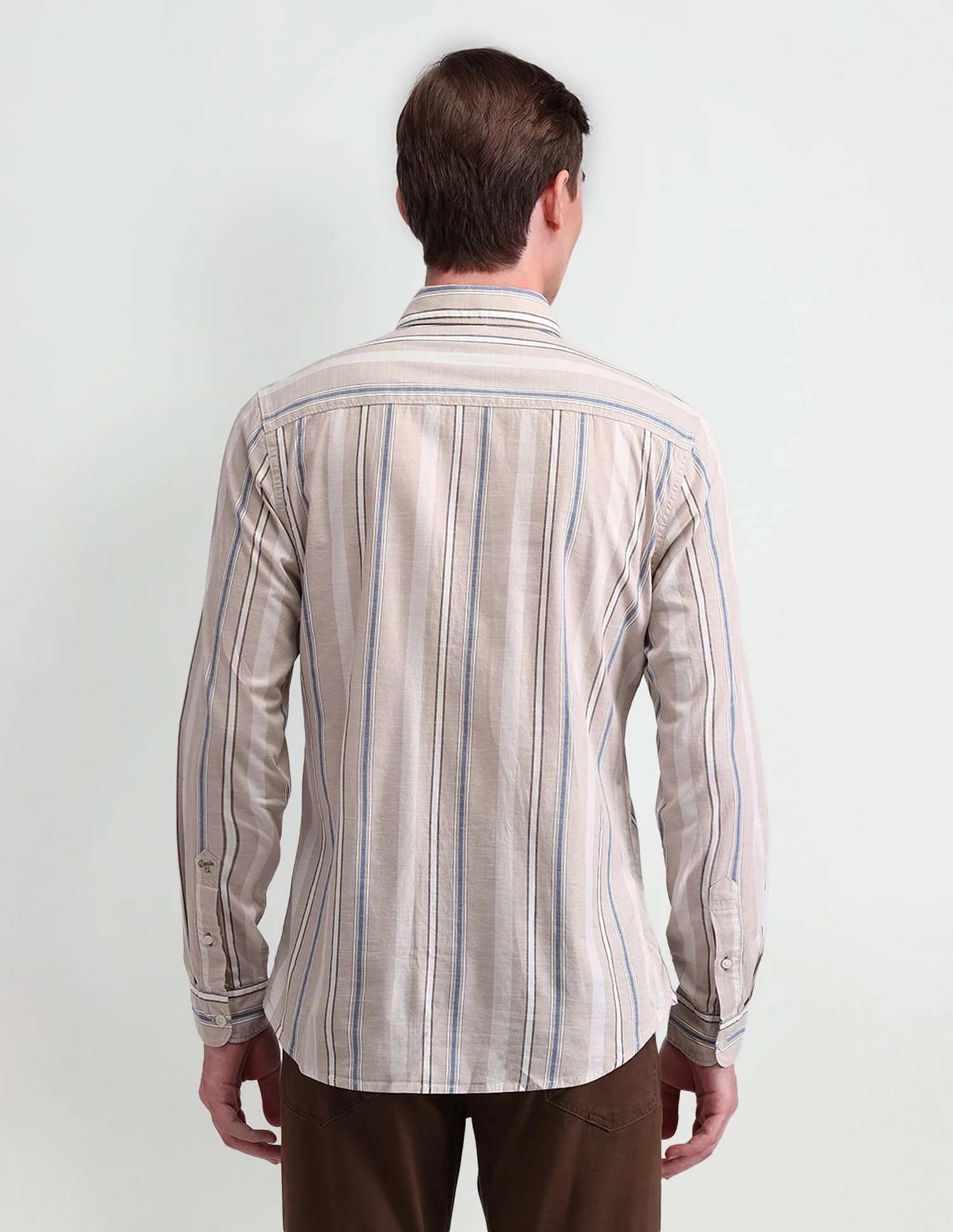 Vertical Striped Slim Fit Dobby Shirt - Image 5