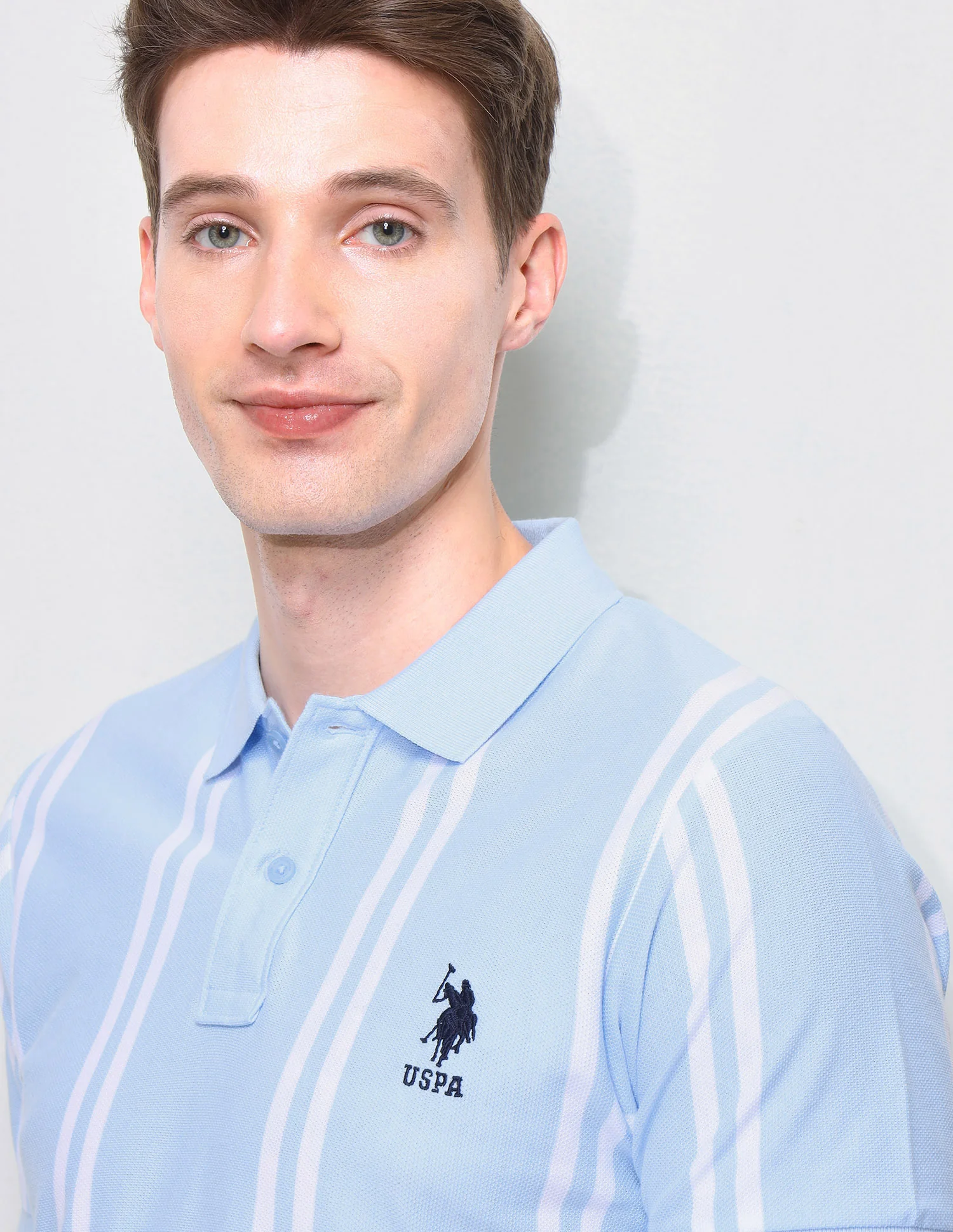 Vertical Striped Slim Fit Polo Shirt - Image 7