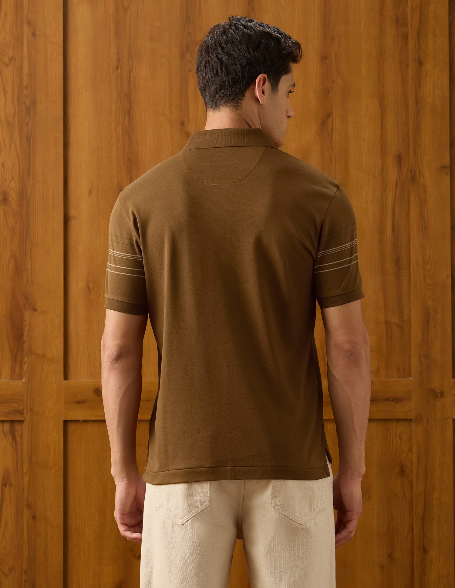 Vertical Striped Slim Fit Polo Shirt - Image 5