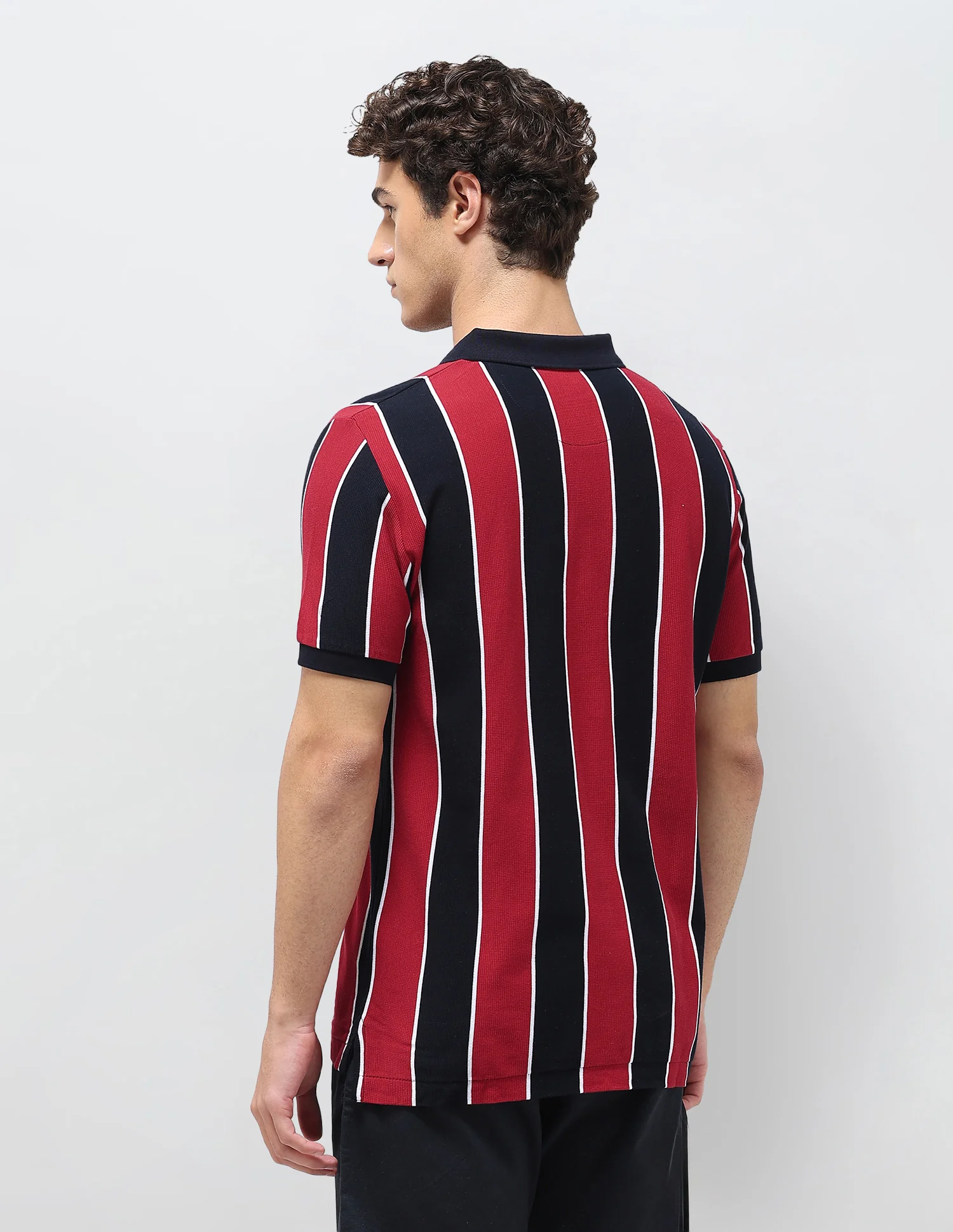 Vertical Striped Slim Fit Polo Shirt - Image 5