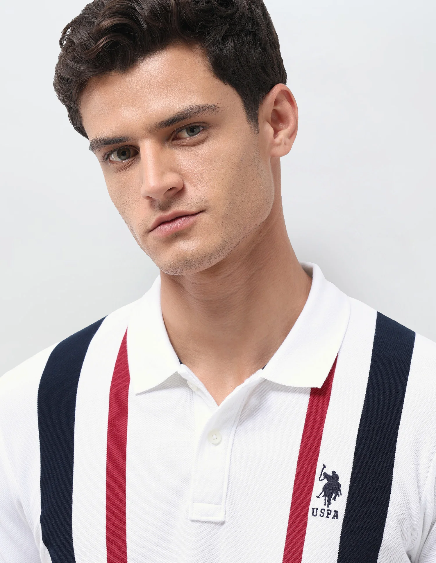 Vertical Striped Slim Fit Polo Shirt - Image 7