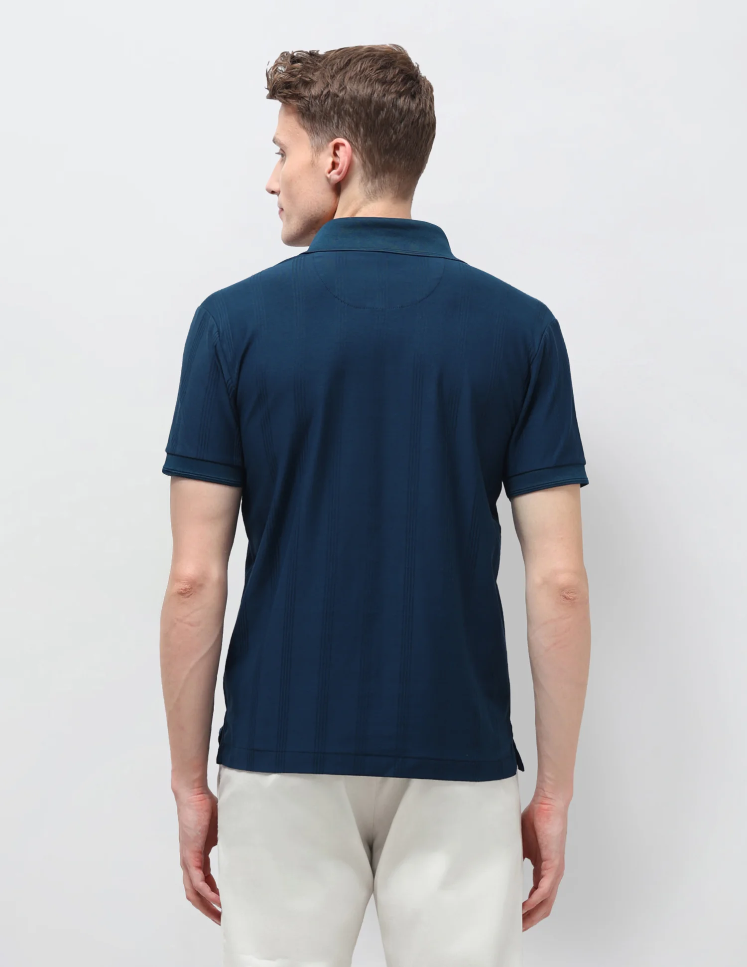 Vertical Striped Slim Fit Polo Shirt - Image 5