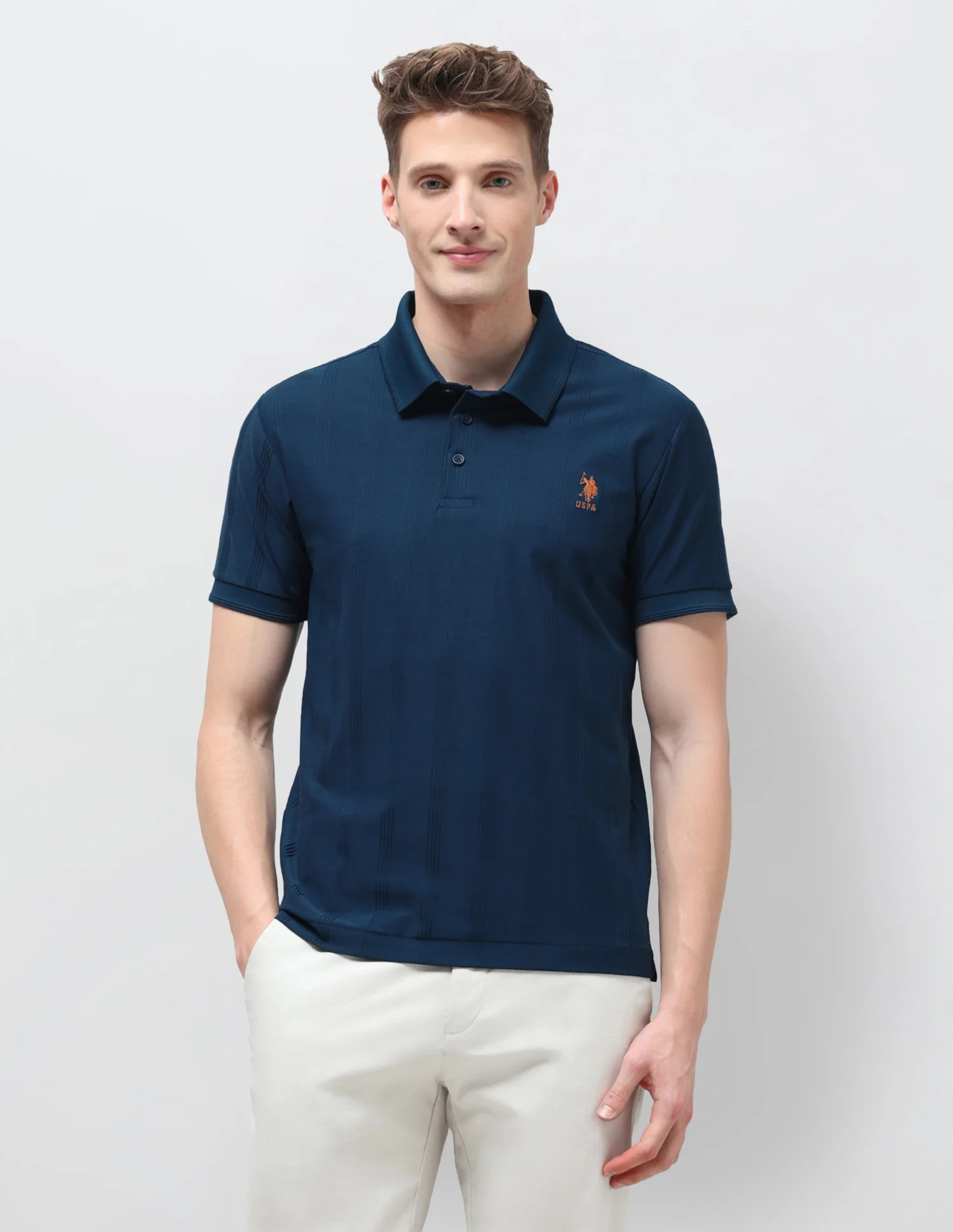Vertical Striped Slim Fit Polo Shirt - Image 6