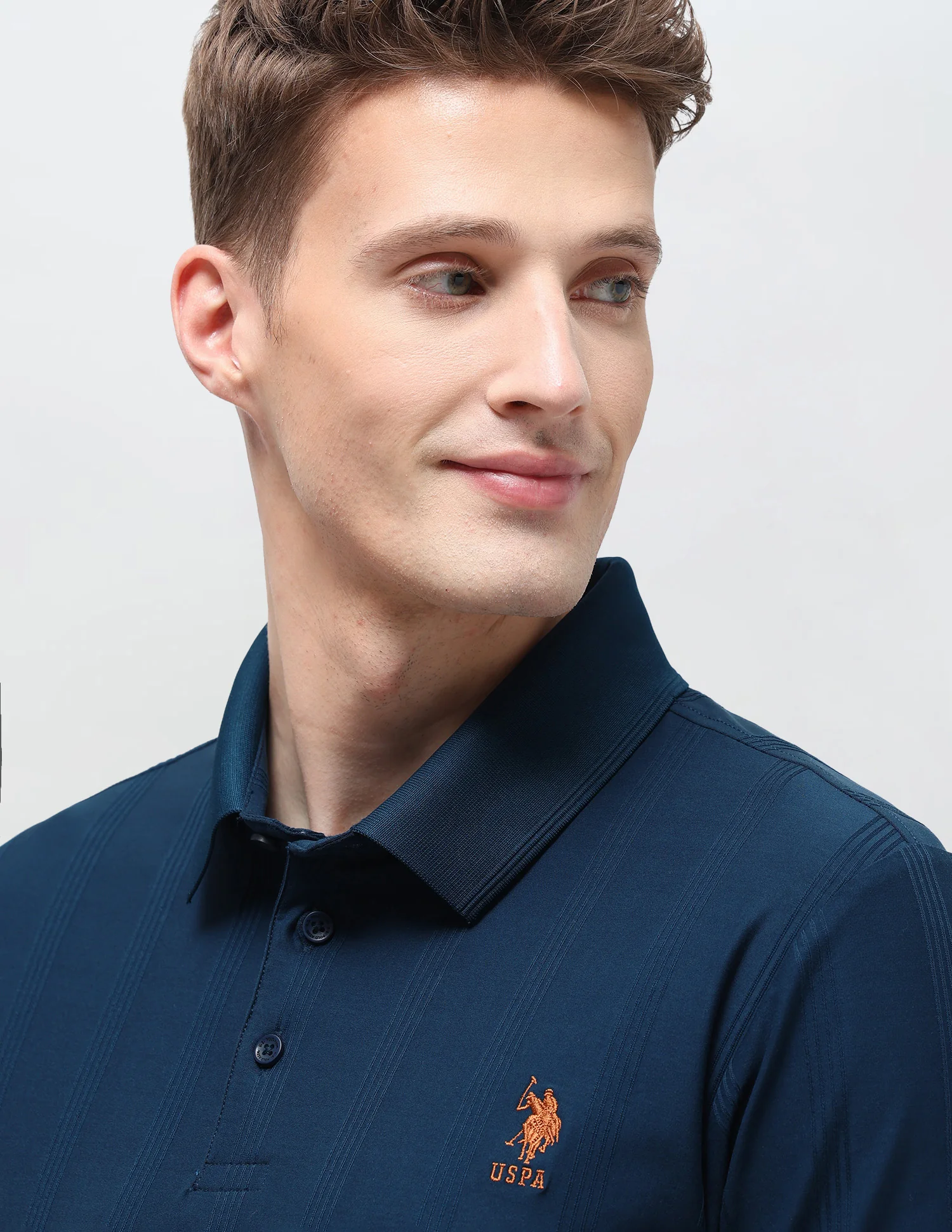 Vertical Striped Slim Fit Polo Shirt - Image 7