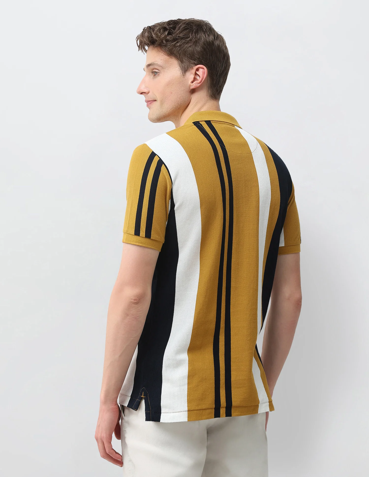 Vertical Striped Slim Fit Polo Shirt - Image 5