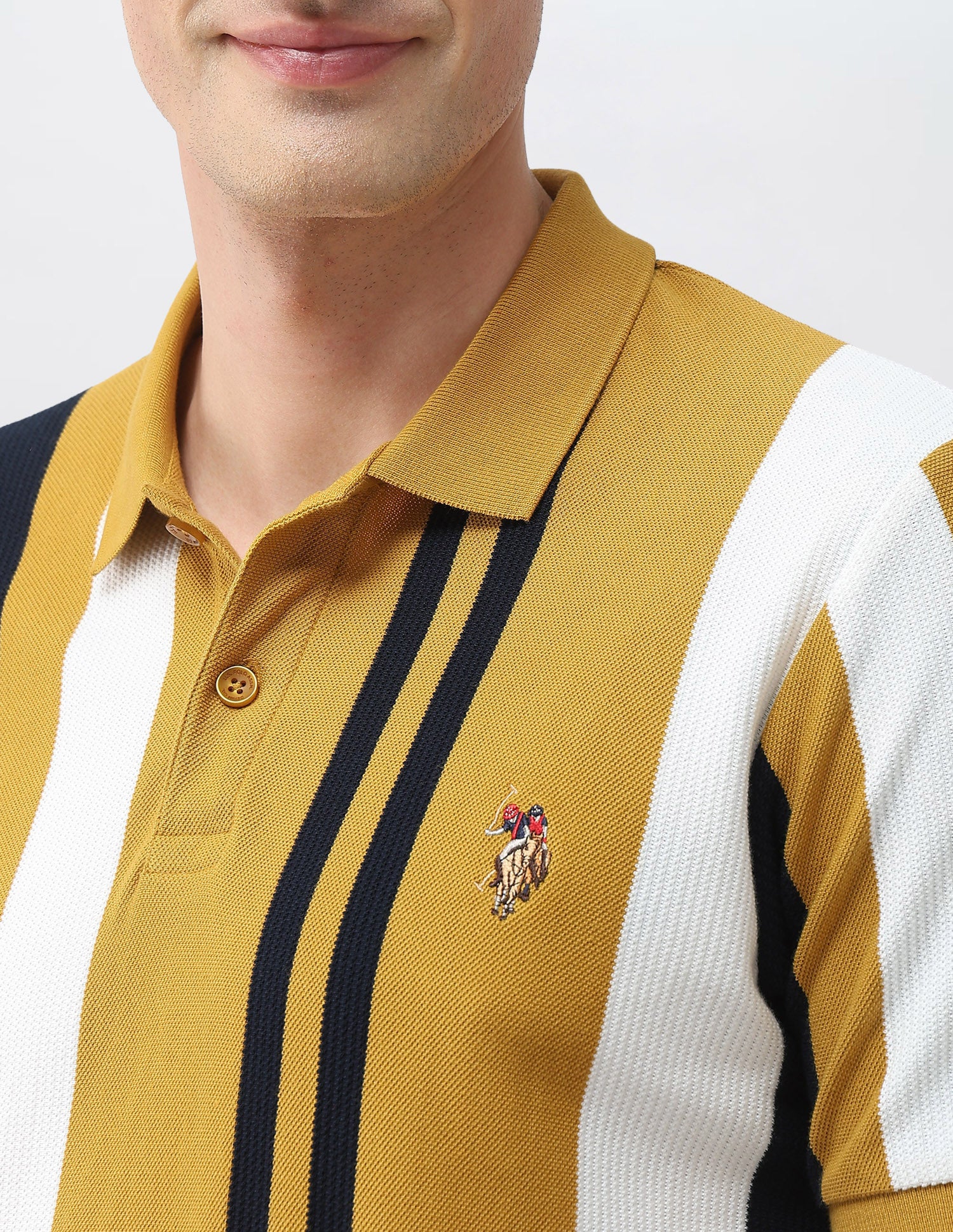 Vertical Striped Slim Fit Polo Shirt - Image 7