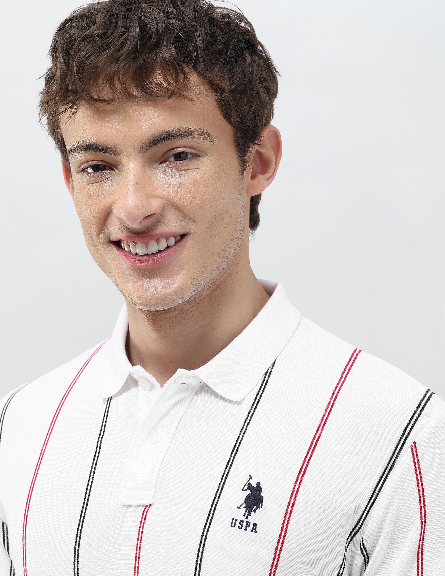 Vertical Striped Slim Fit Polo Shirt - Image 7