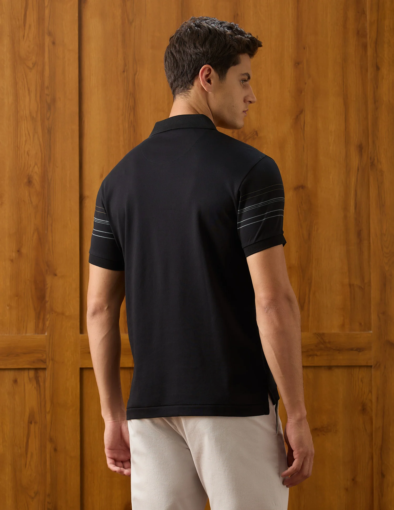 Vertical Striped Slim Fit Polo Shirt - Image 5