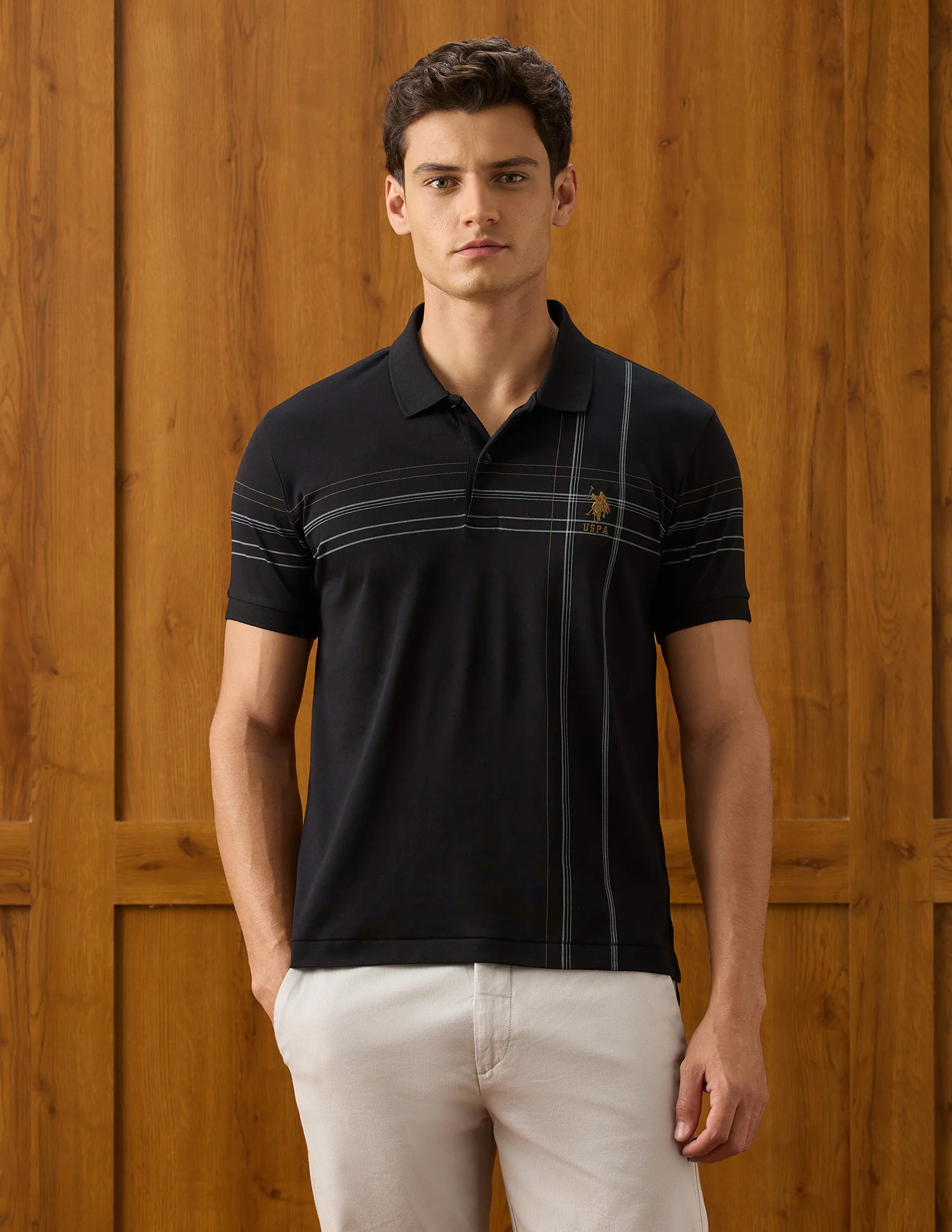 Vertical Striped Slim Fit Polo Shirt - Image 6