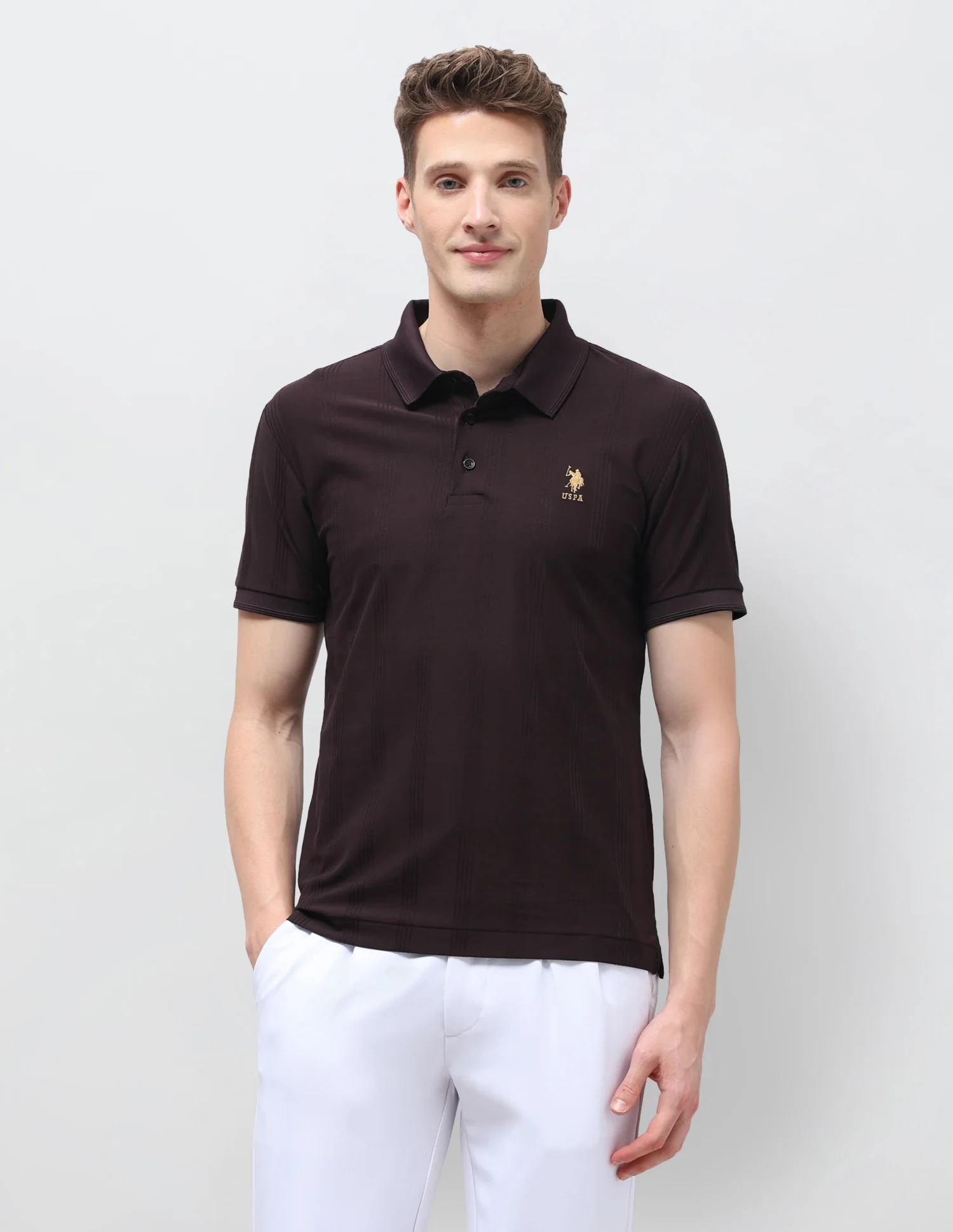 Vertical Striped Slim Fit Polo Shirt - Image 6