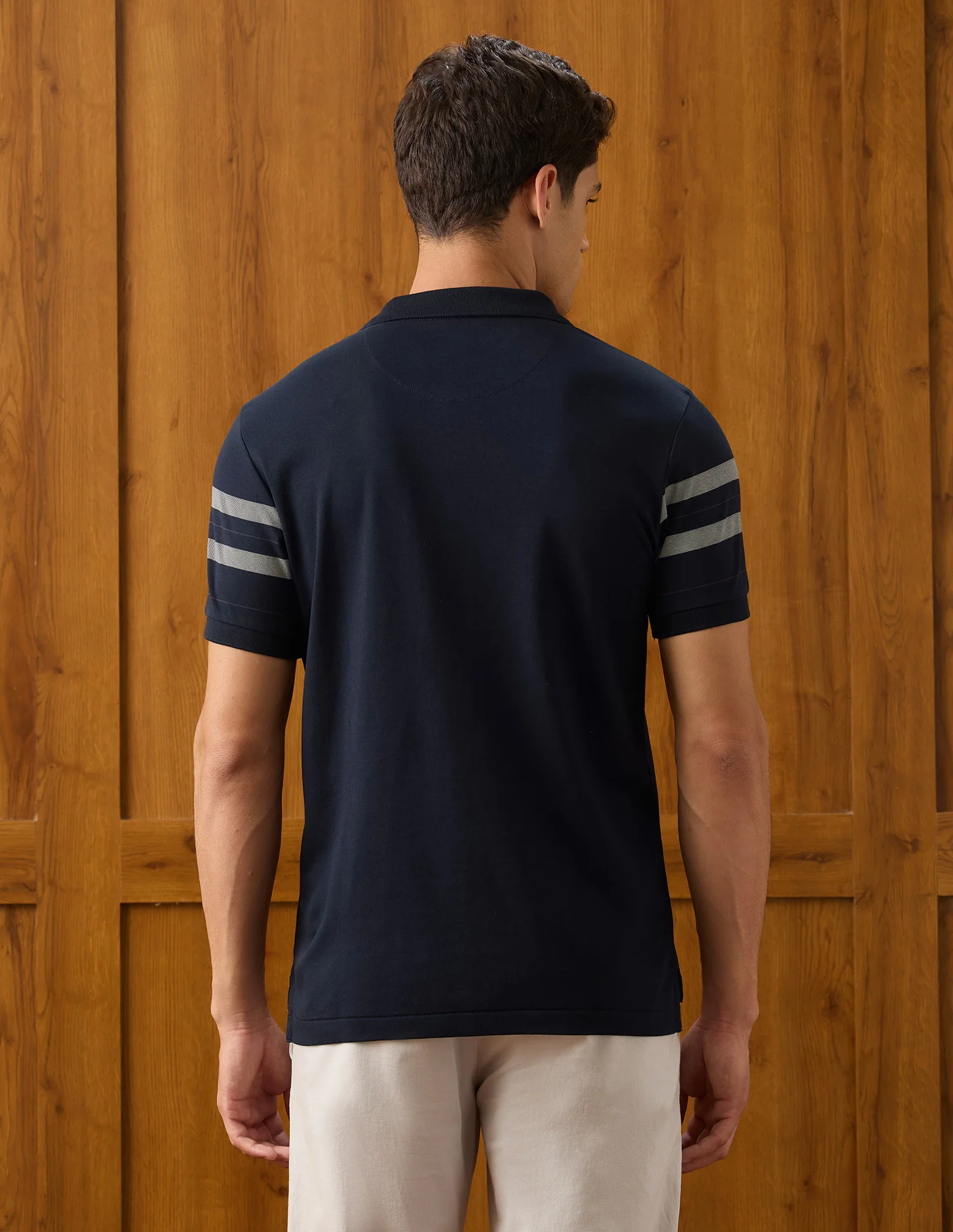 Vertical Striped Slim Fit Polo Shirt - Image 5