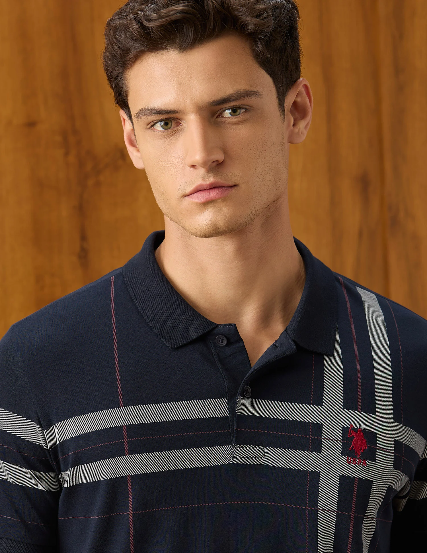 Vertical Striped Slim Fit Polo Shirt - Image 7