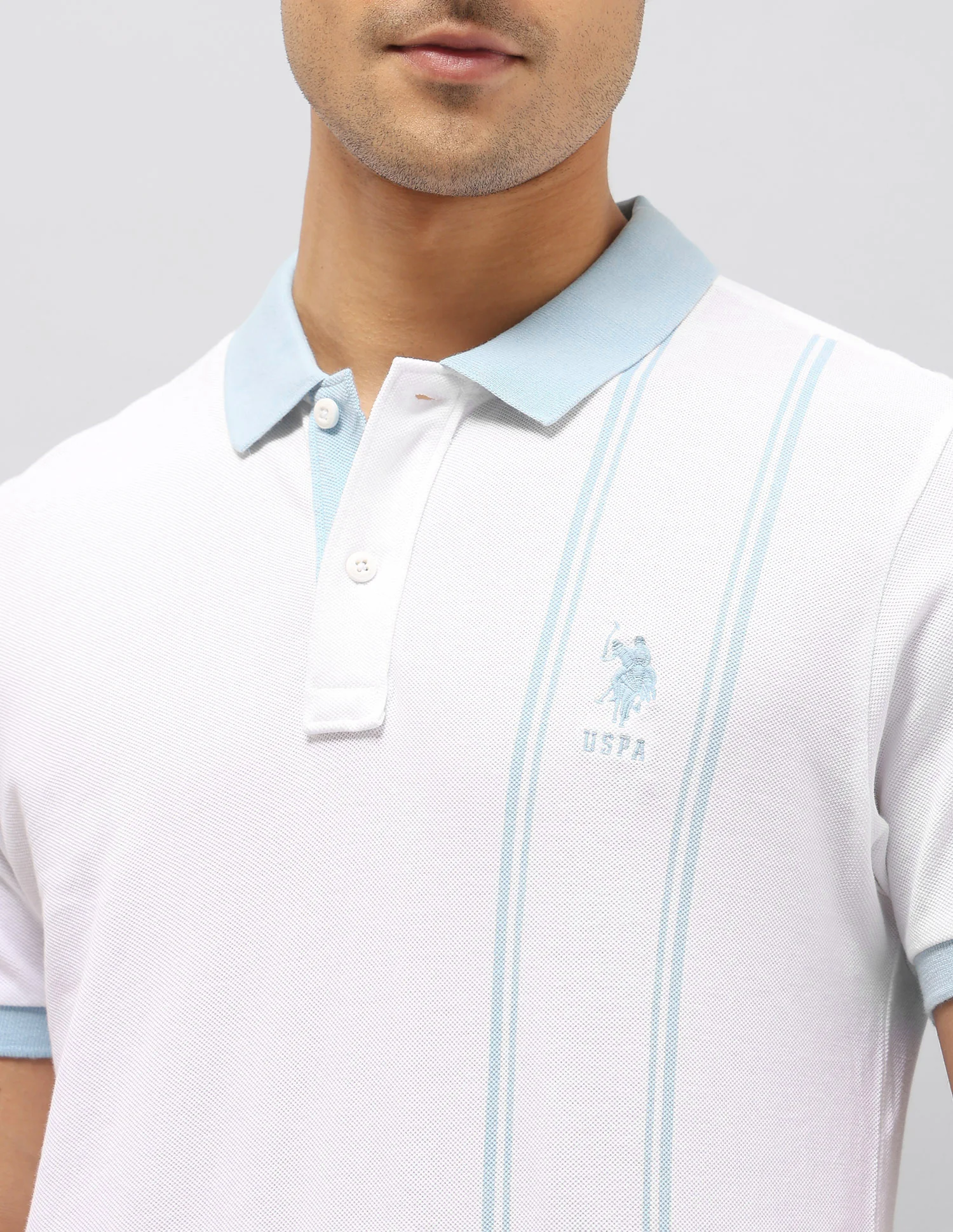 Vertical Striped Slim Fit Polo Shirt - Image 7