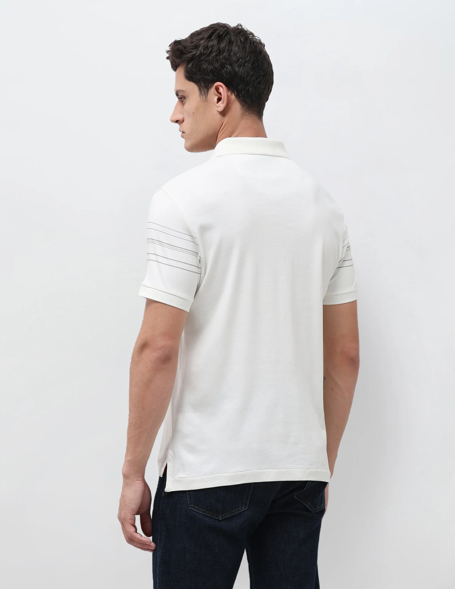 Vertical Striped Slim Fit Polo Shirt - Image 5