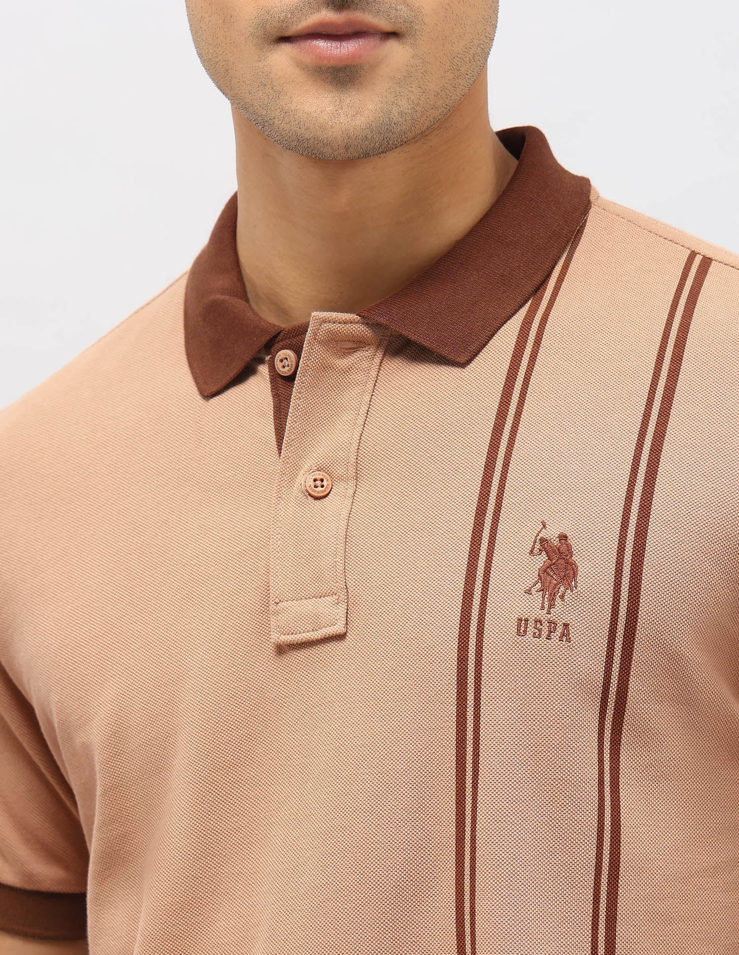 Vertical Striped Slim Fit Polo Shirt - Image 7