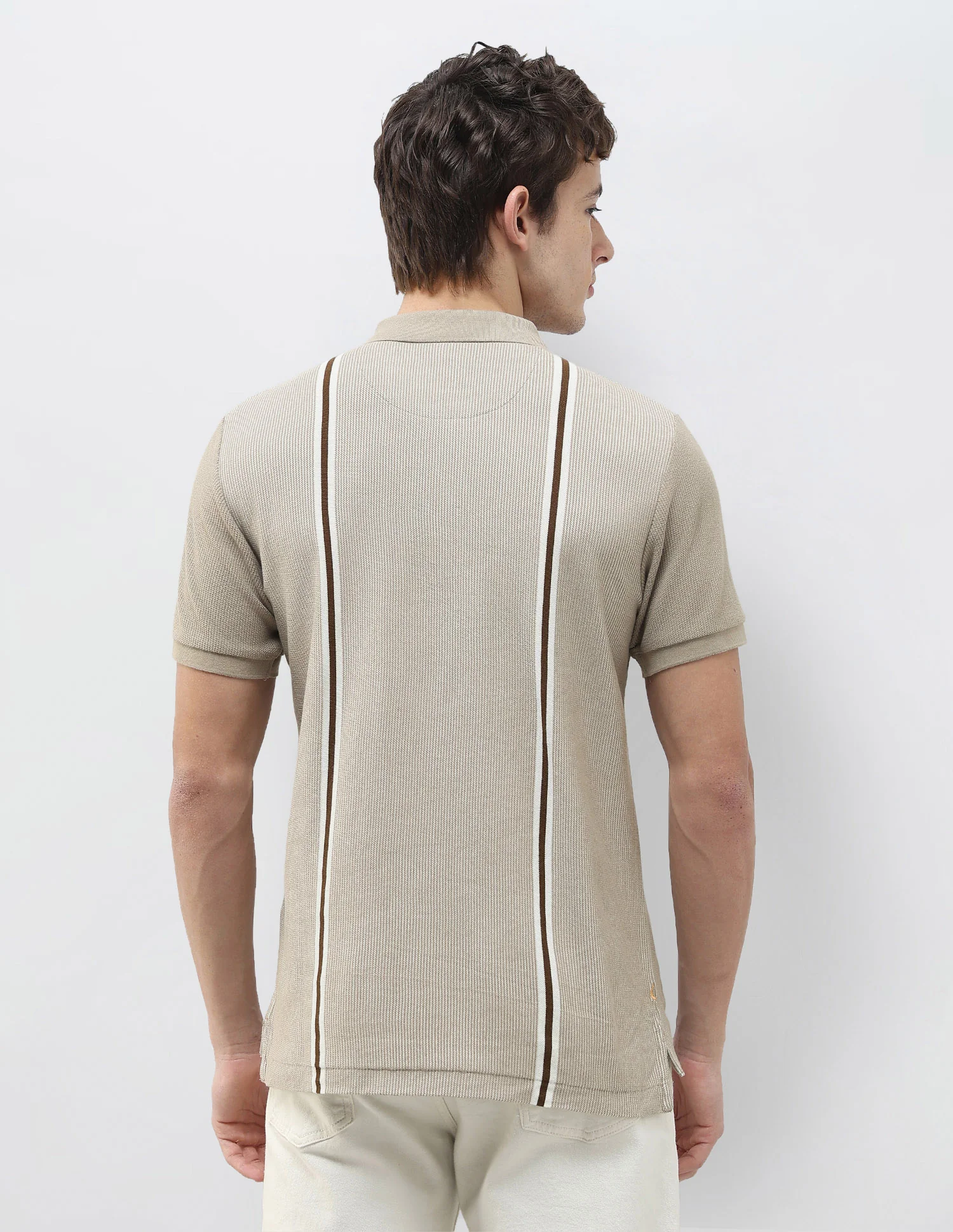 Vertical Striped Slim Fit Polo Shirt - Image 5