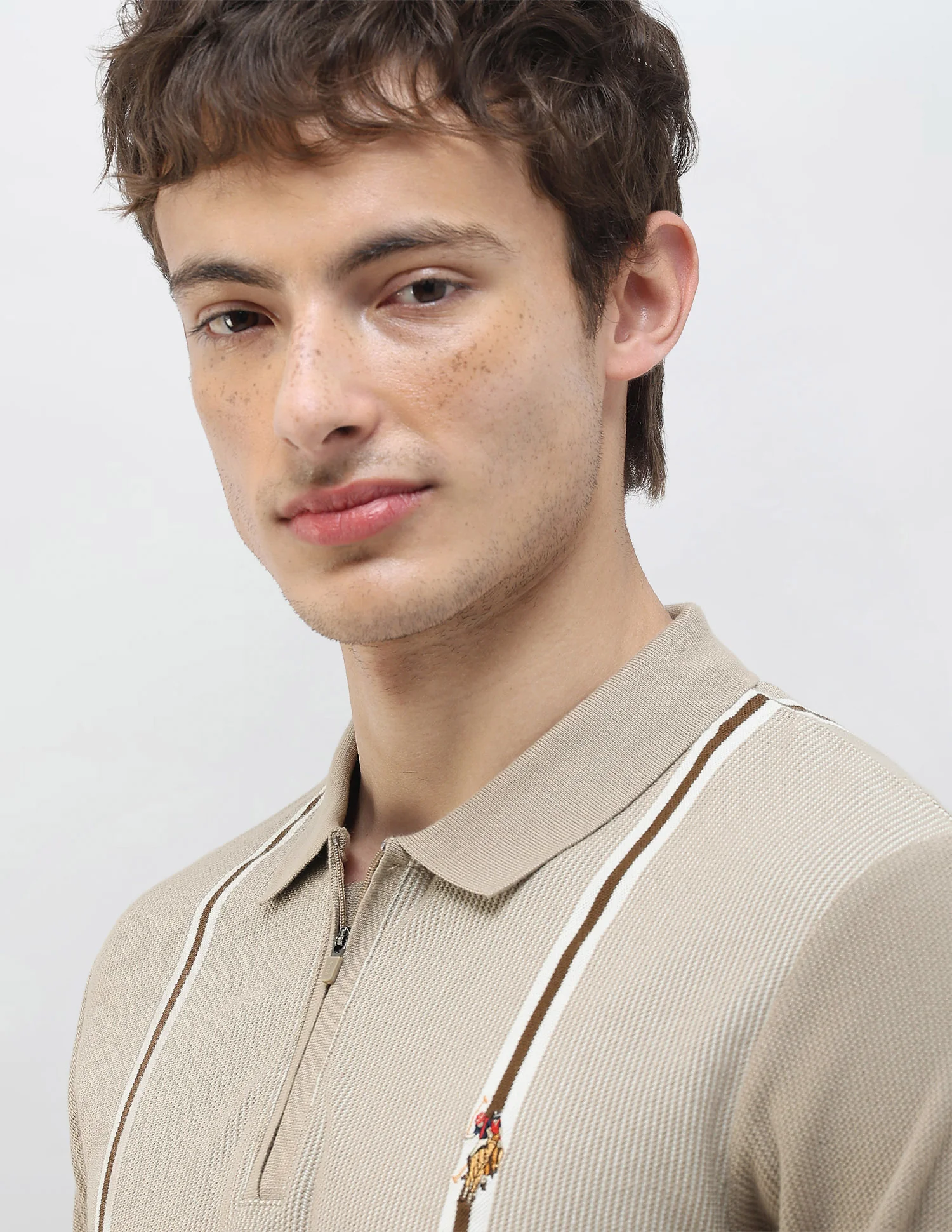 Vertical Striped Slim Fit Polo Shirt - Image 7