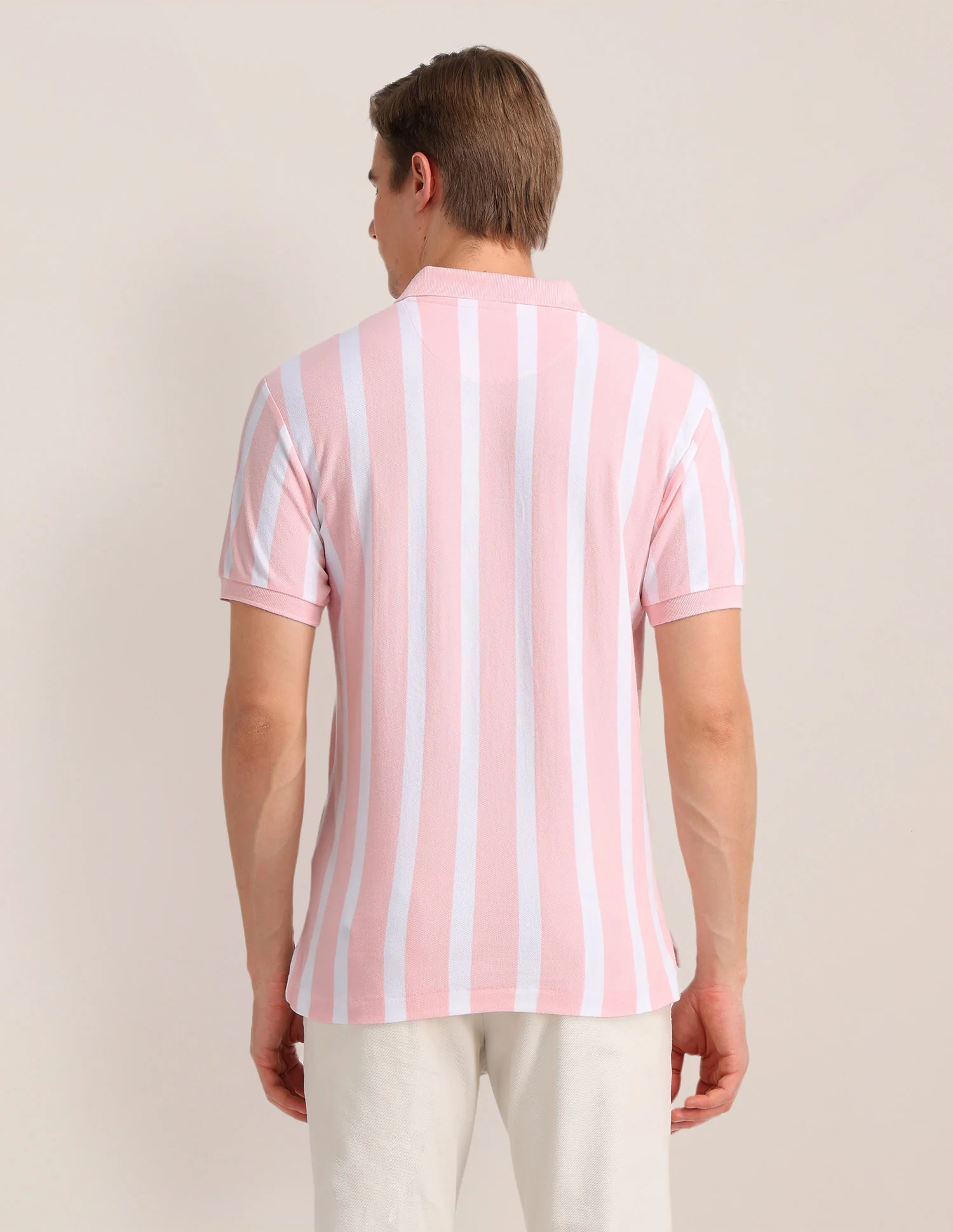 Vertical Striped Slim Fit Polo Shirt - Image 5