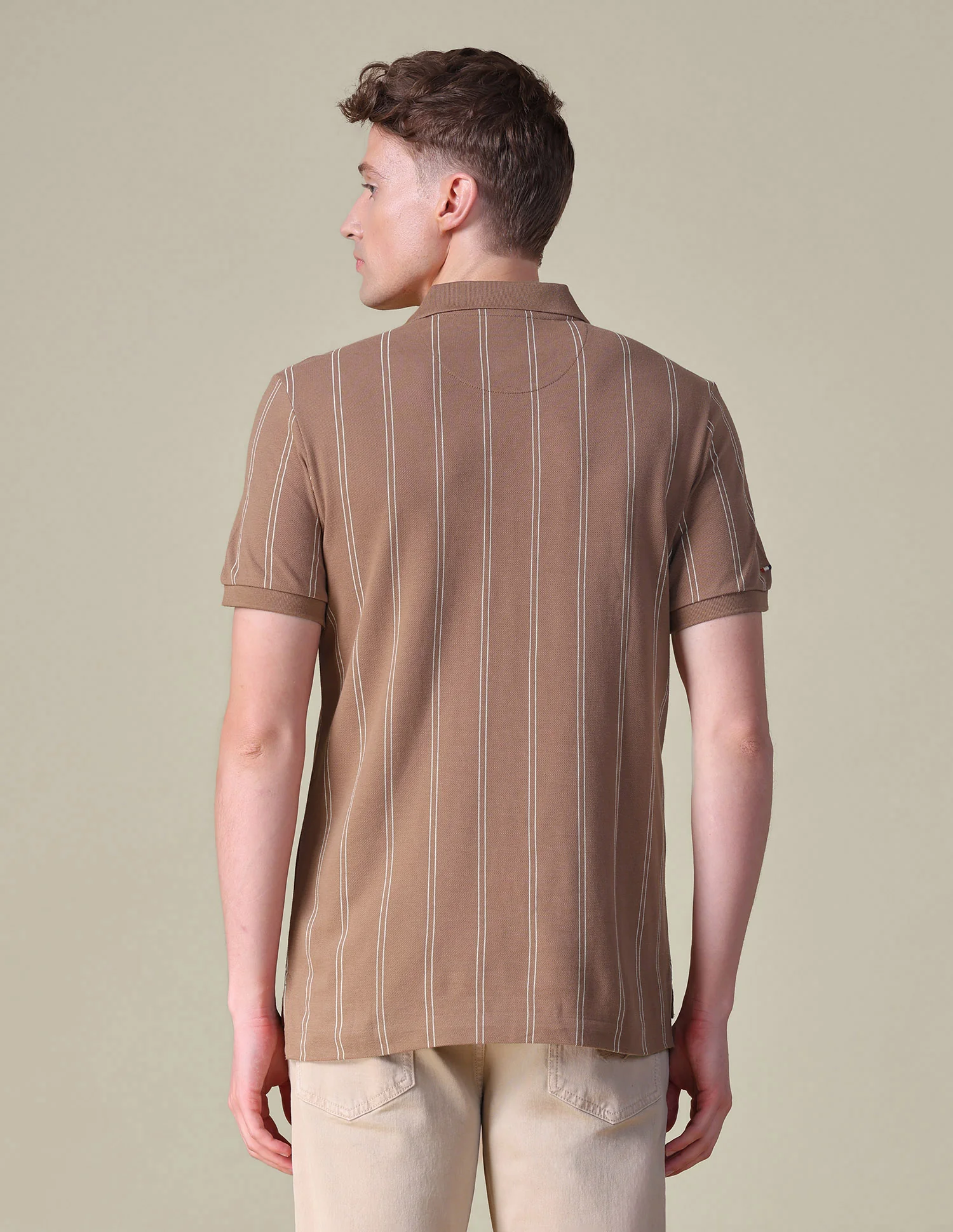 Vertical Striped Slim Fit Polo Shirt - Image 5