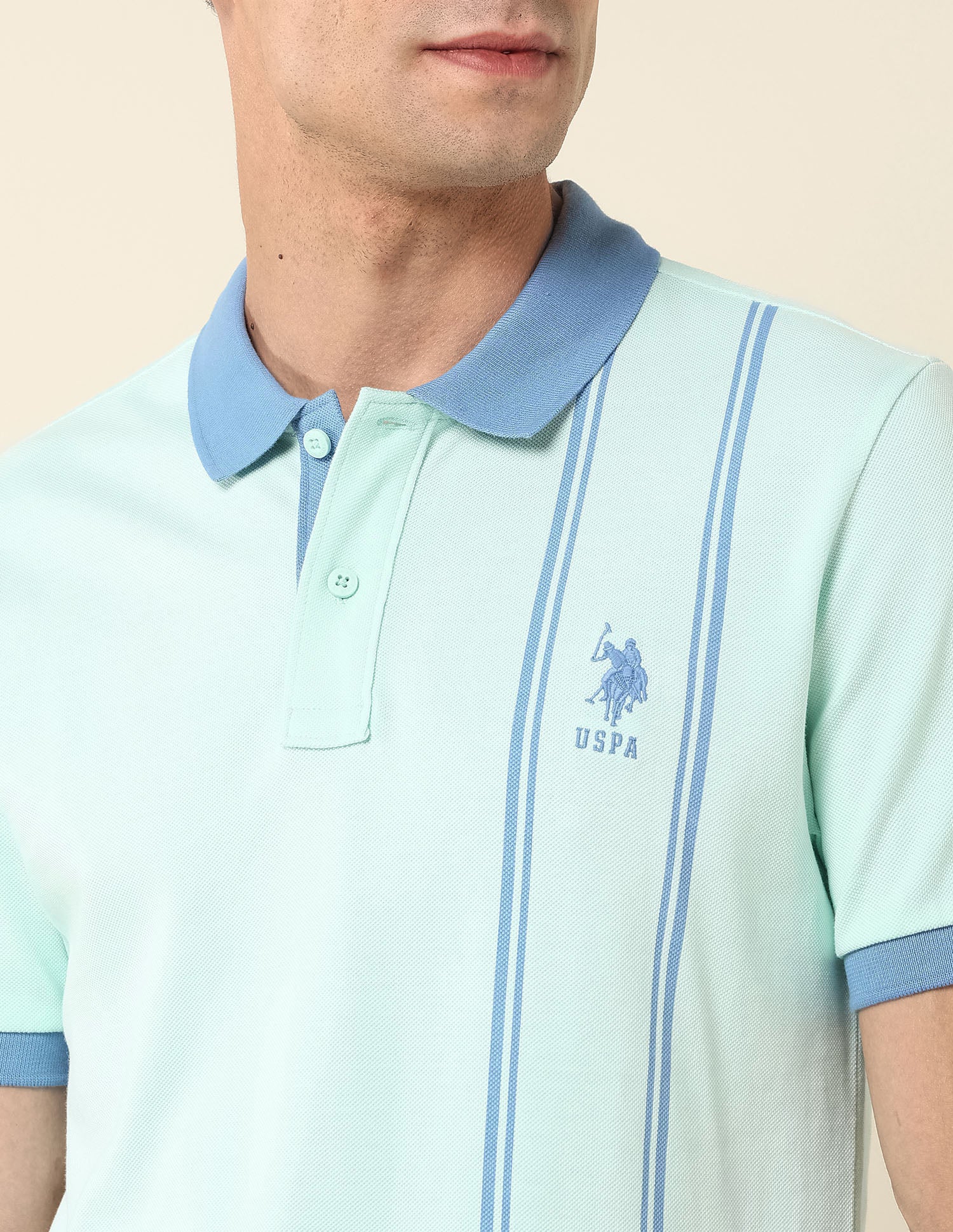 Vertical Striped Slim Fit Polo Shirt - Image 7
