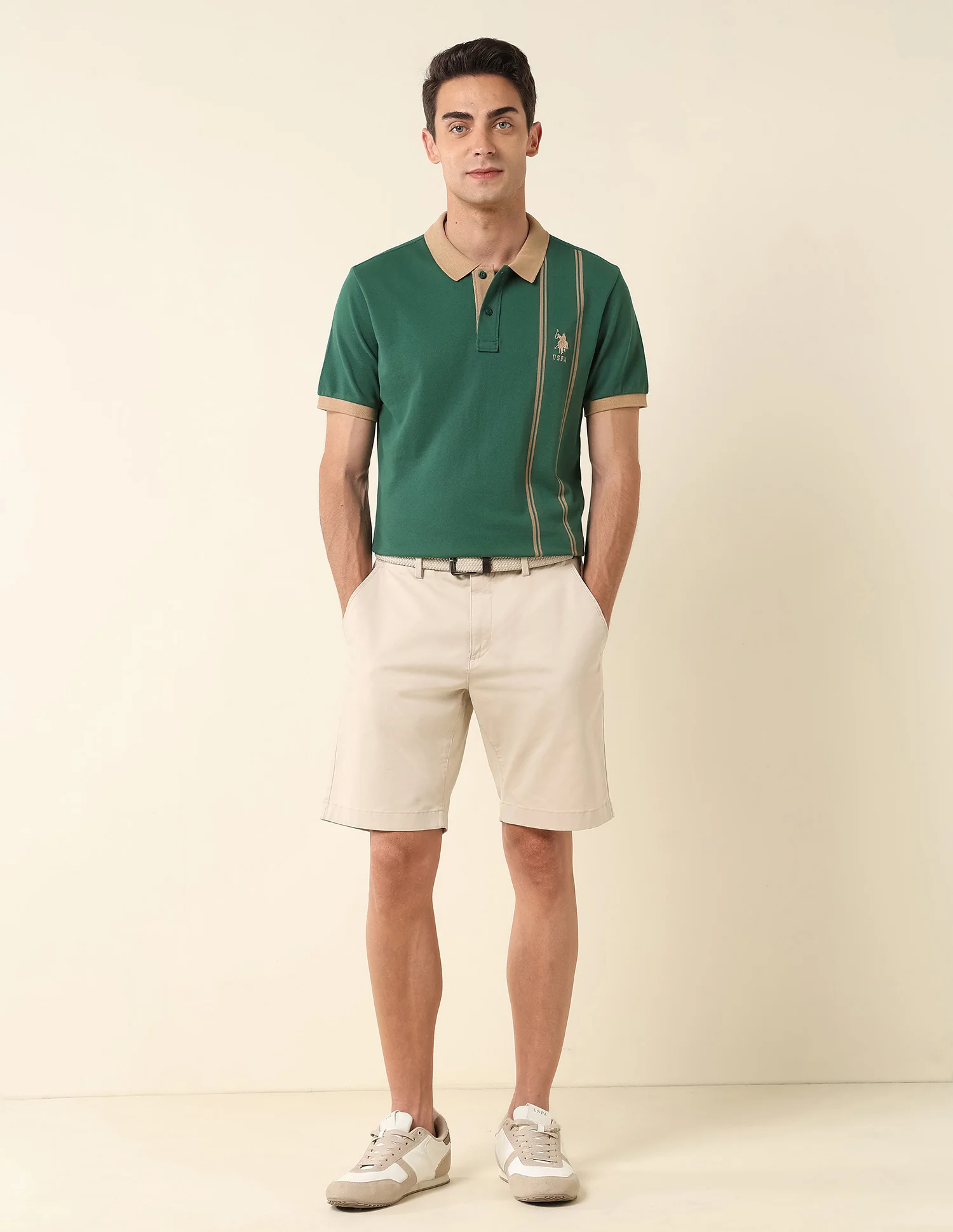 Vertical Striped Slim Fit Polo Shirt - Image 3