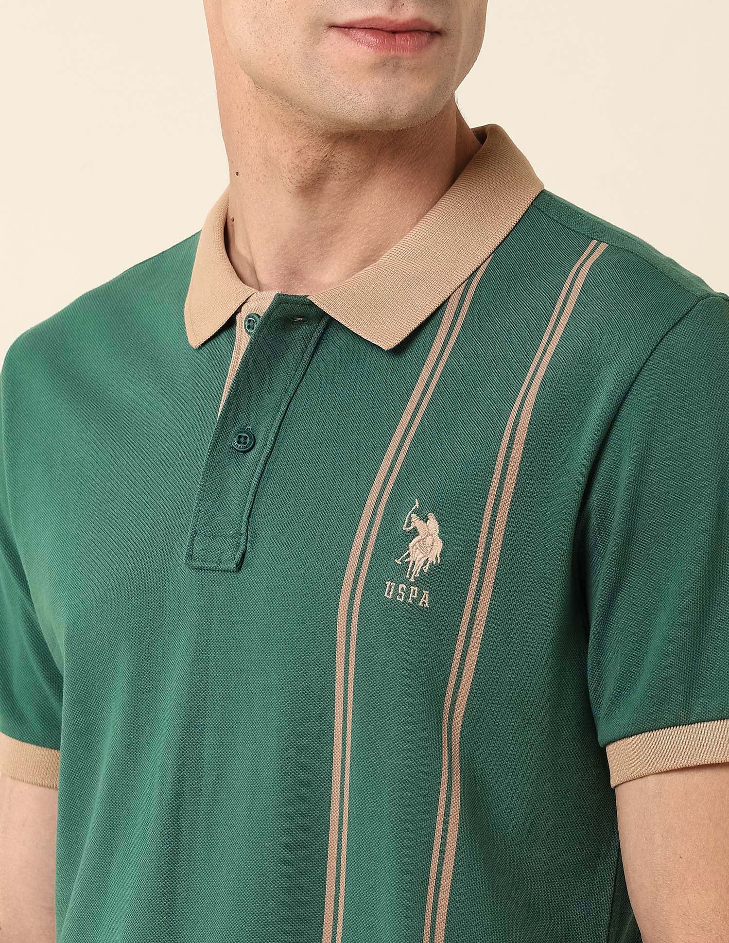 Vertical Striped Slim Fit Polo Shirt - Image 7