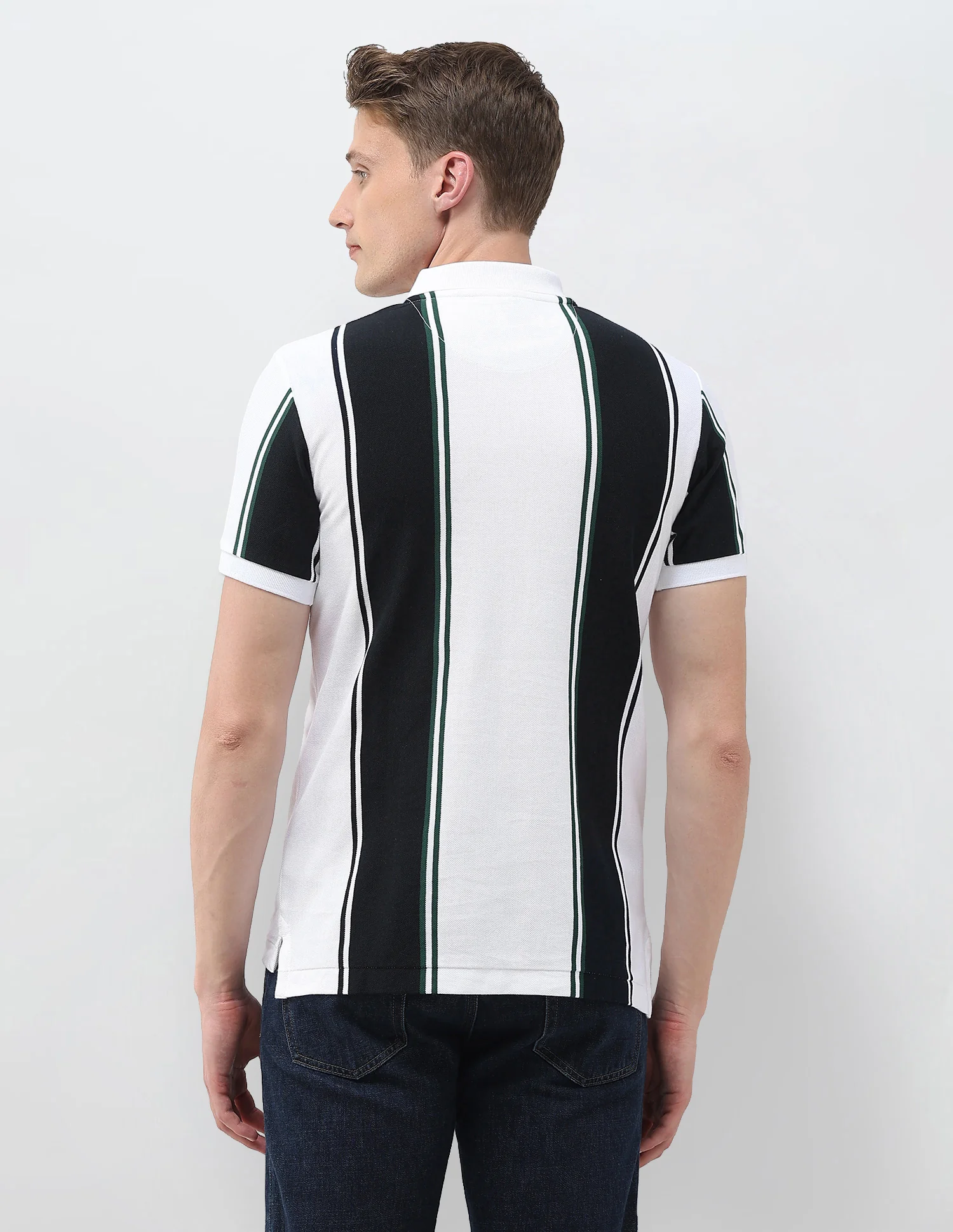 Vertical Striped Slim Fit Polo Shirt - Image 5
