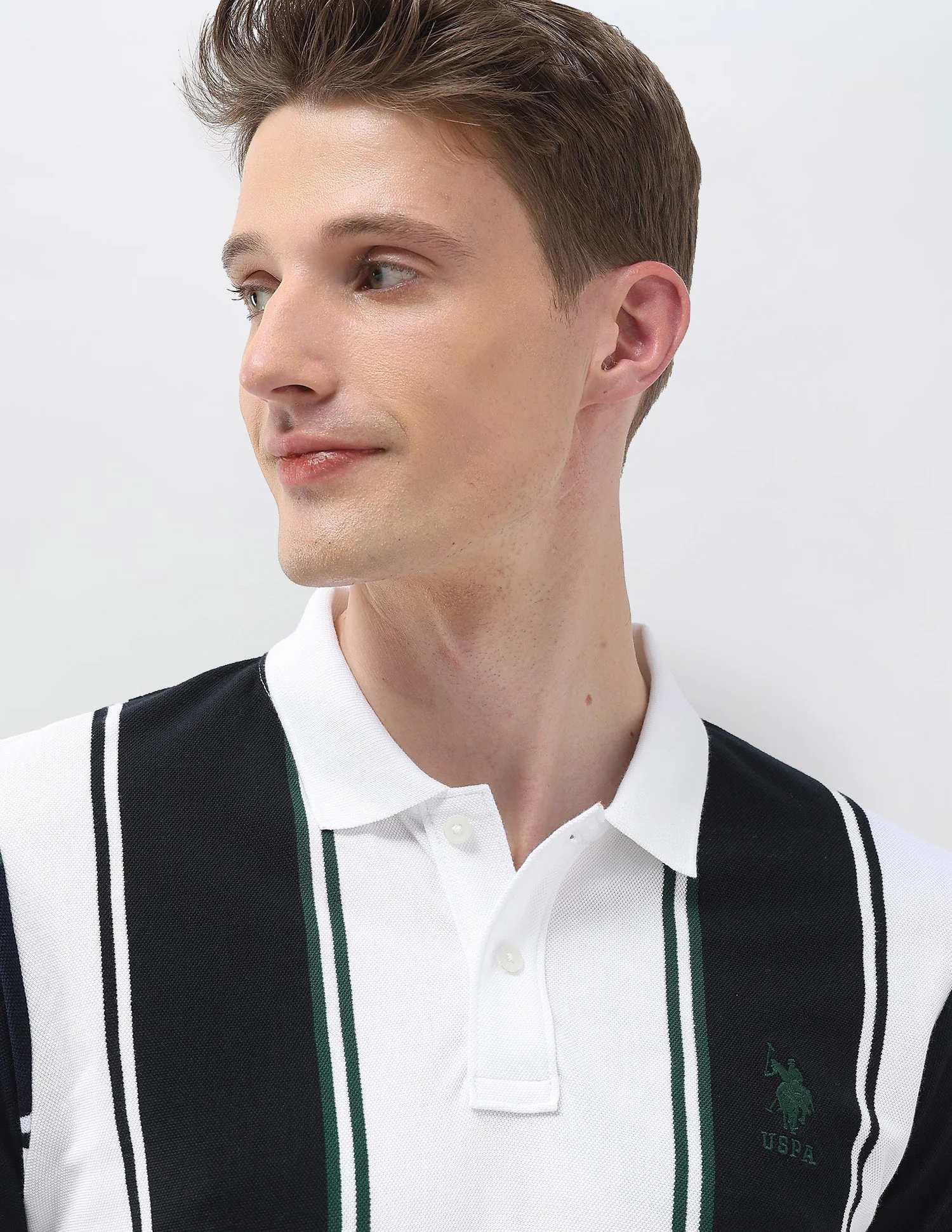 Vertical Striped Slim Fit Polo Shirt - Image 7