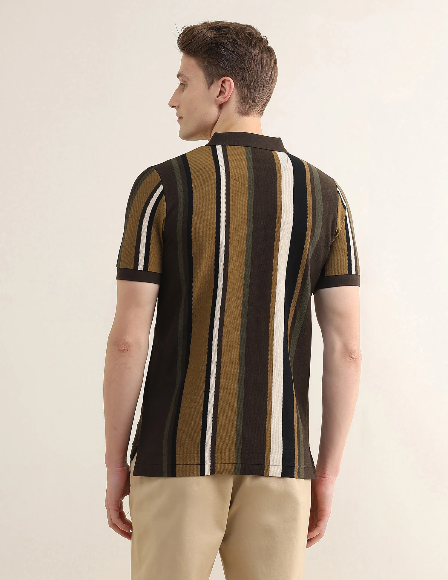 Vertical Striped Slim Fit Polo Shirt - Image 5