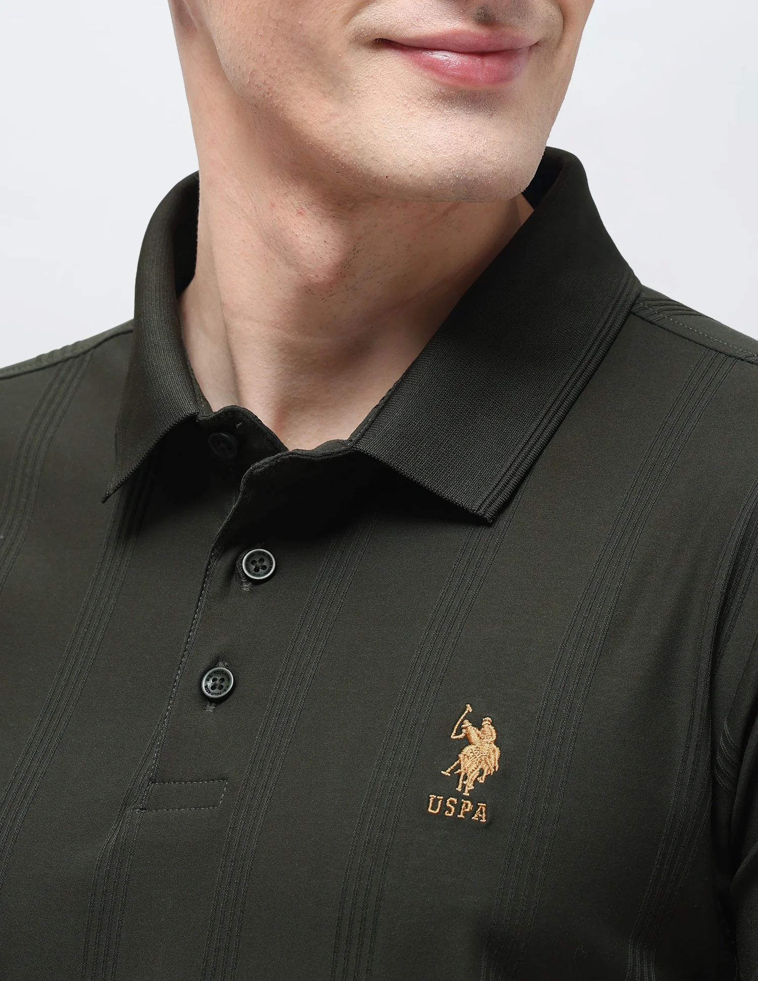 Vertical Striped Slim Fit Polo Shirt - Image 7
