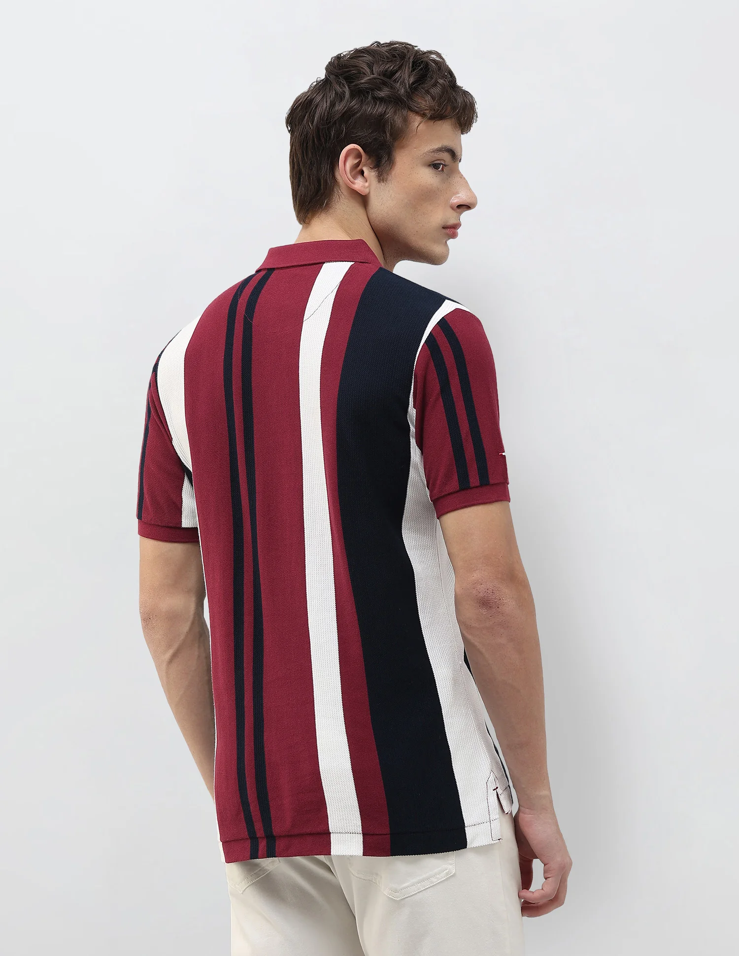 Vertical Striped Slim Fit Polo Shirt - Image 5