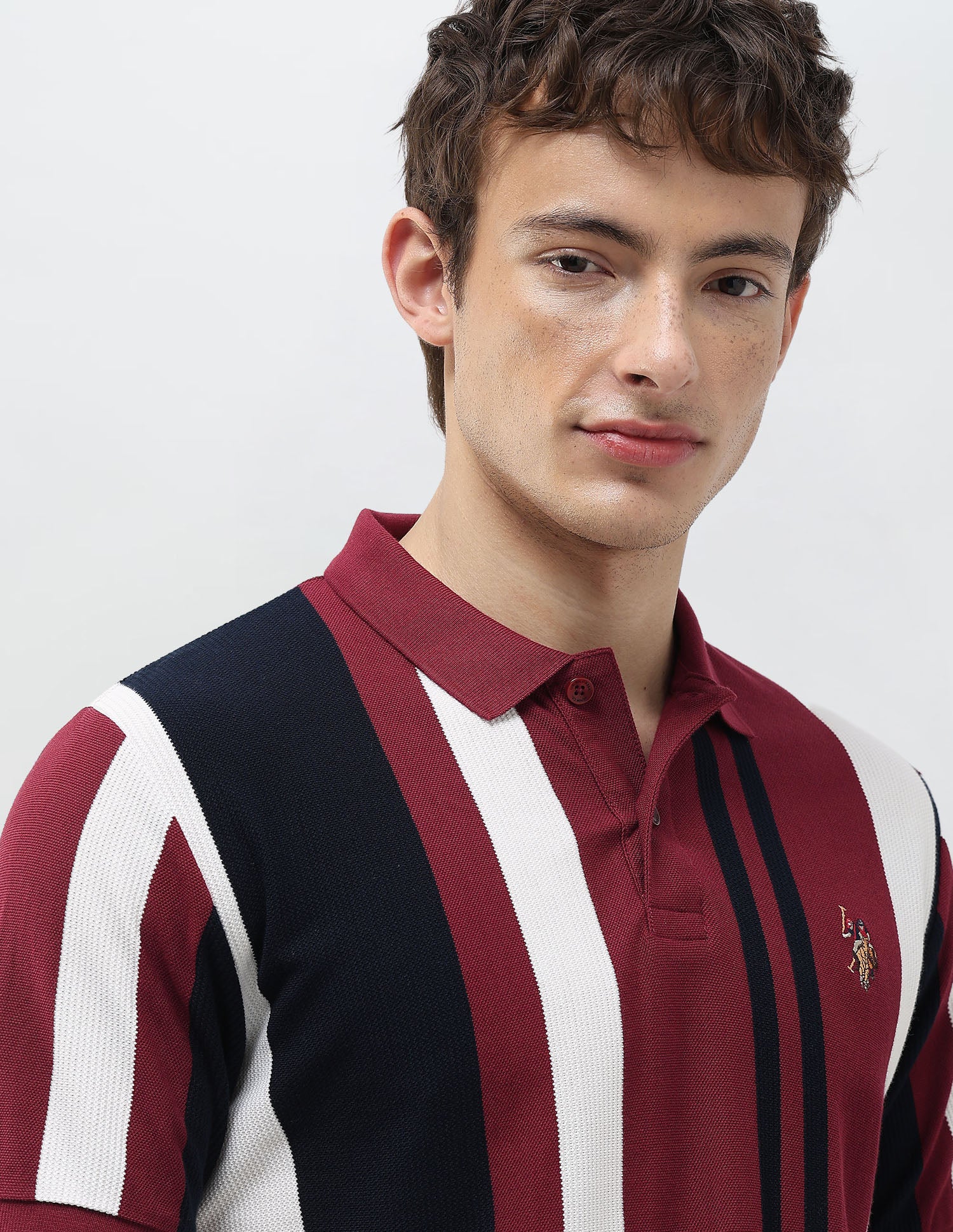 Vertical Striped Slim Fit Polo Shirt - Image 7