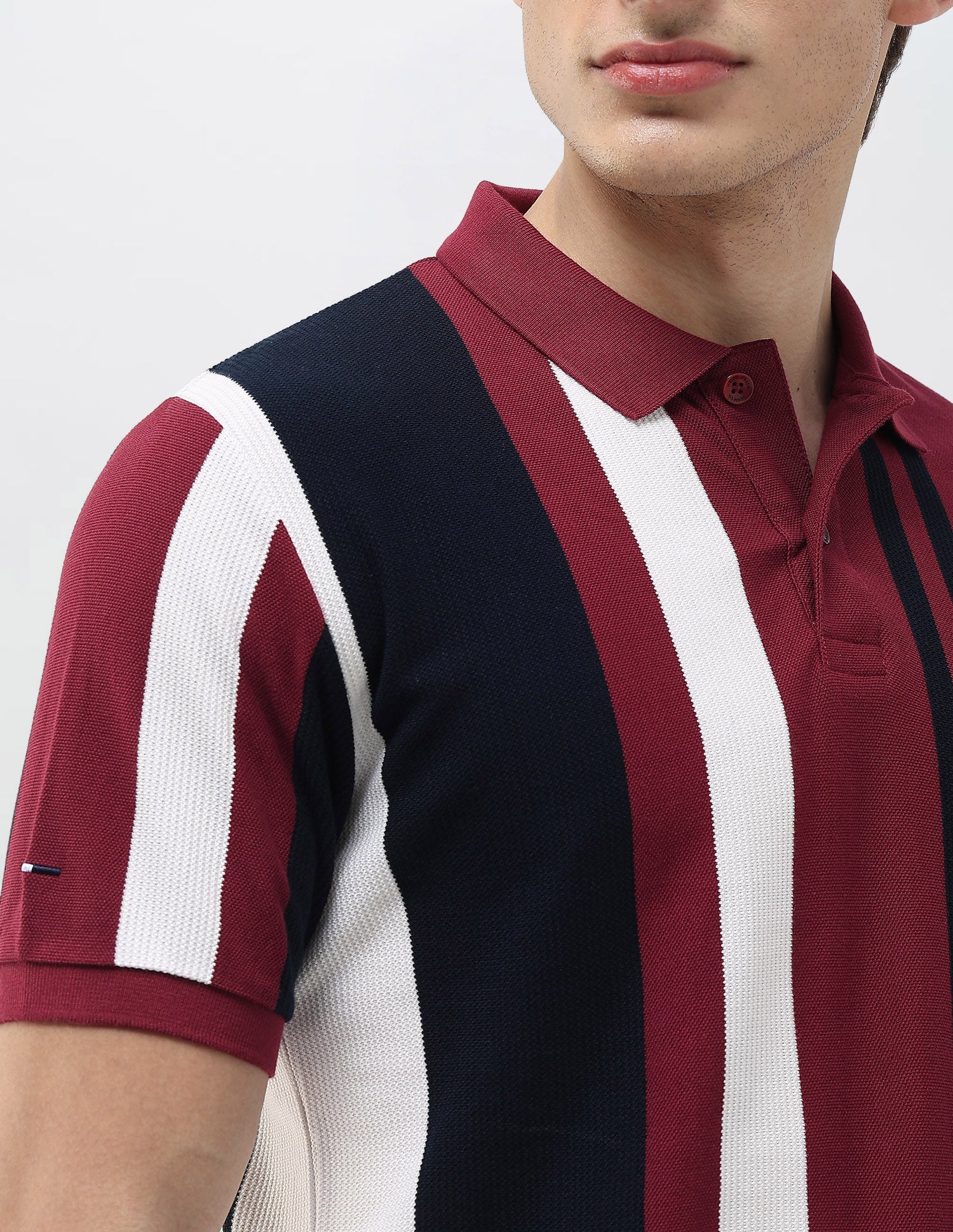 Vertical Striped Slim Fit Polo Shirt - Image 8