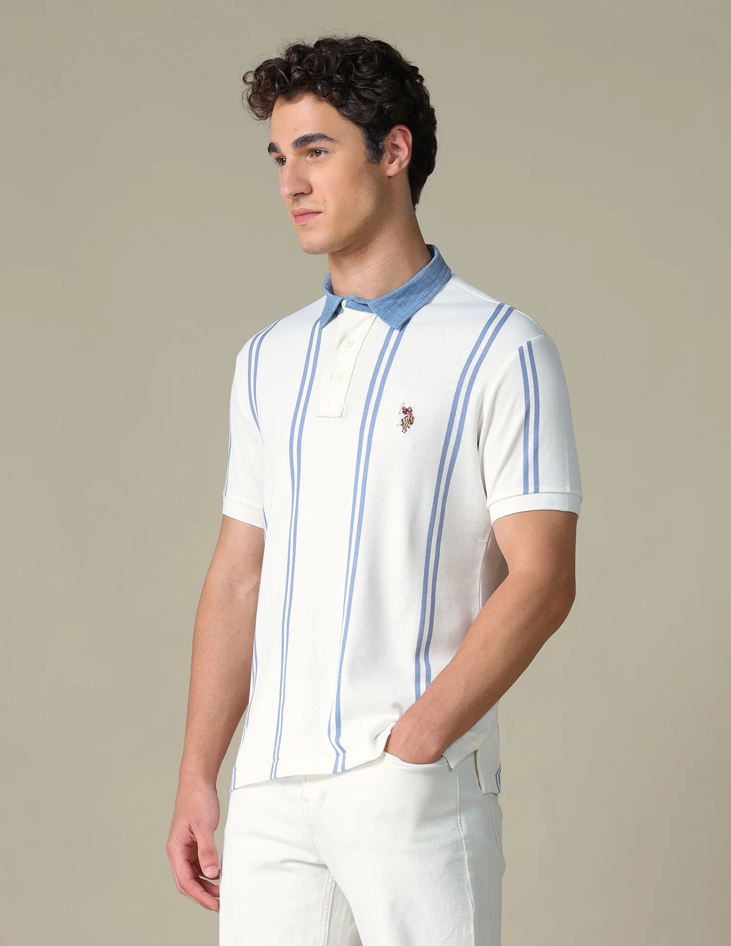 Vertical Striped Slim Fit T-Shirt - Image 4