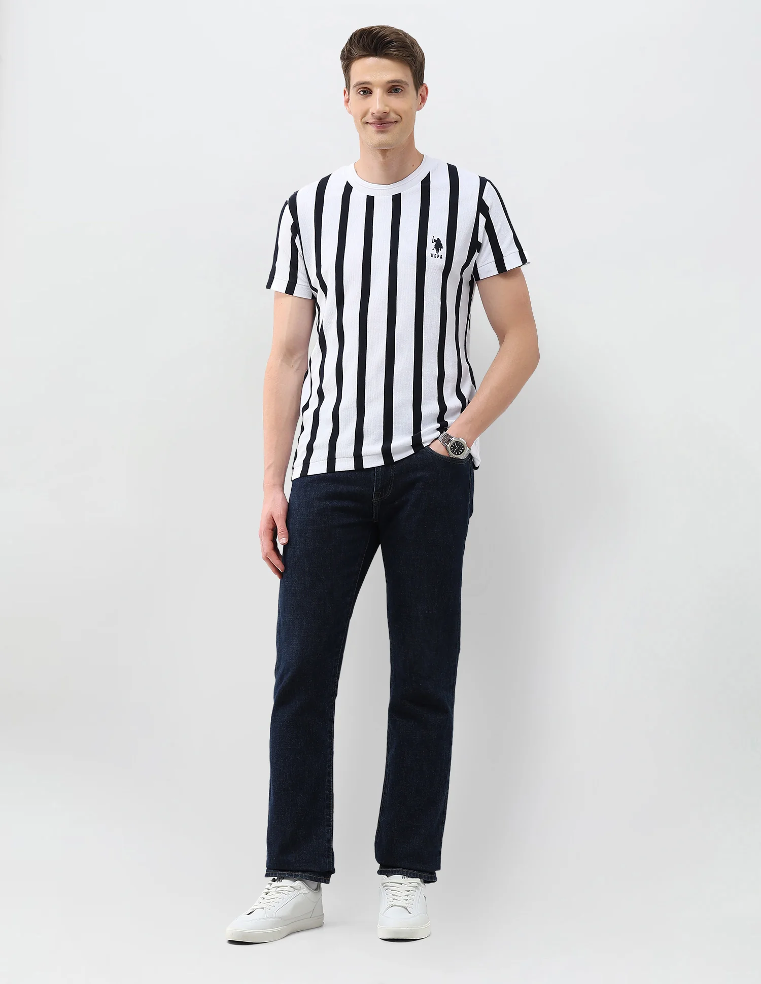 Vertical Striped Slim Fit T-Shirt - Image 3