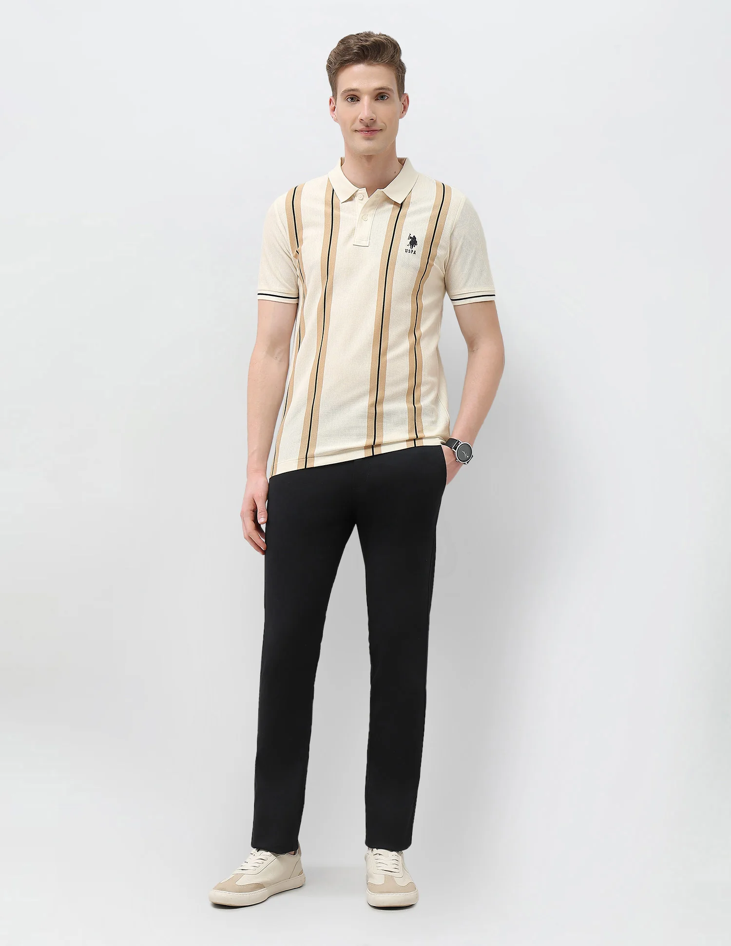 Vertical Striped Sotogrande Slim Fit Polo Shirt - Image 3