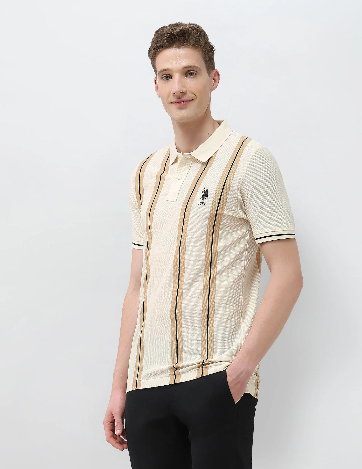 Vertical Striped Sotogrande Slim Fit Polo Shirt - Image 4