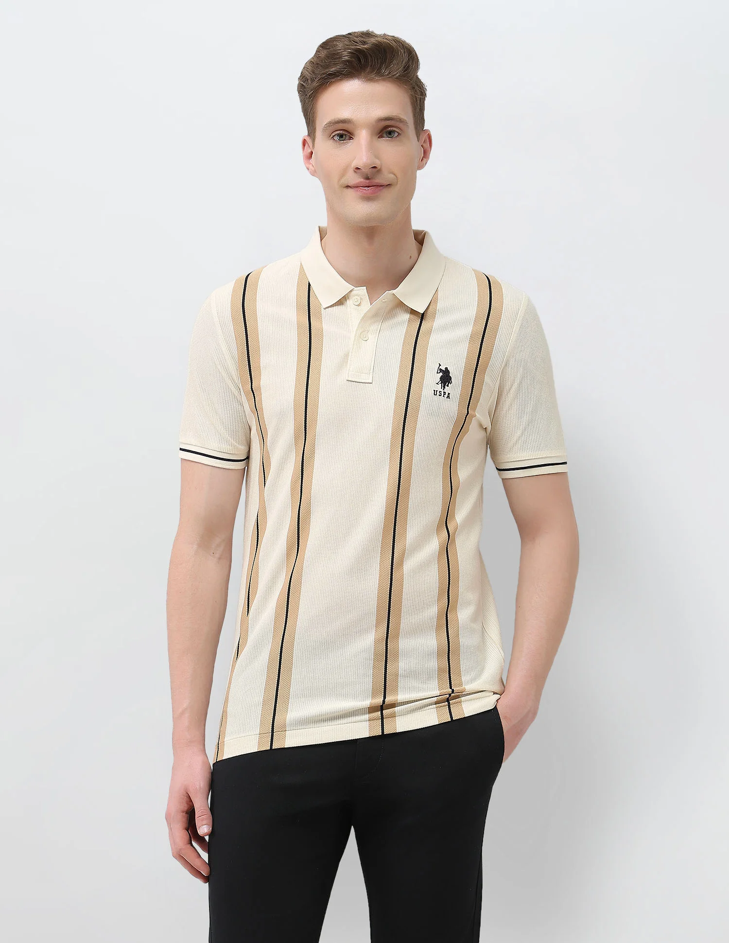 Vertical Striped Sotogrande Slim Fit Polo Shirt - Image 6