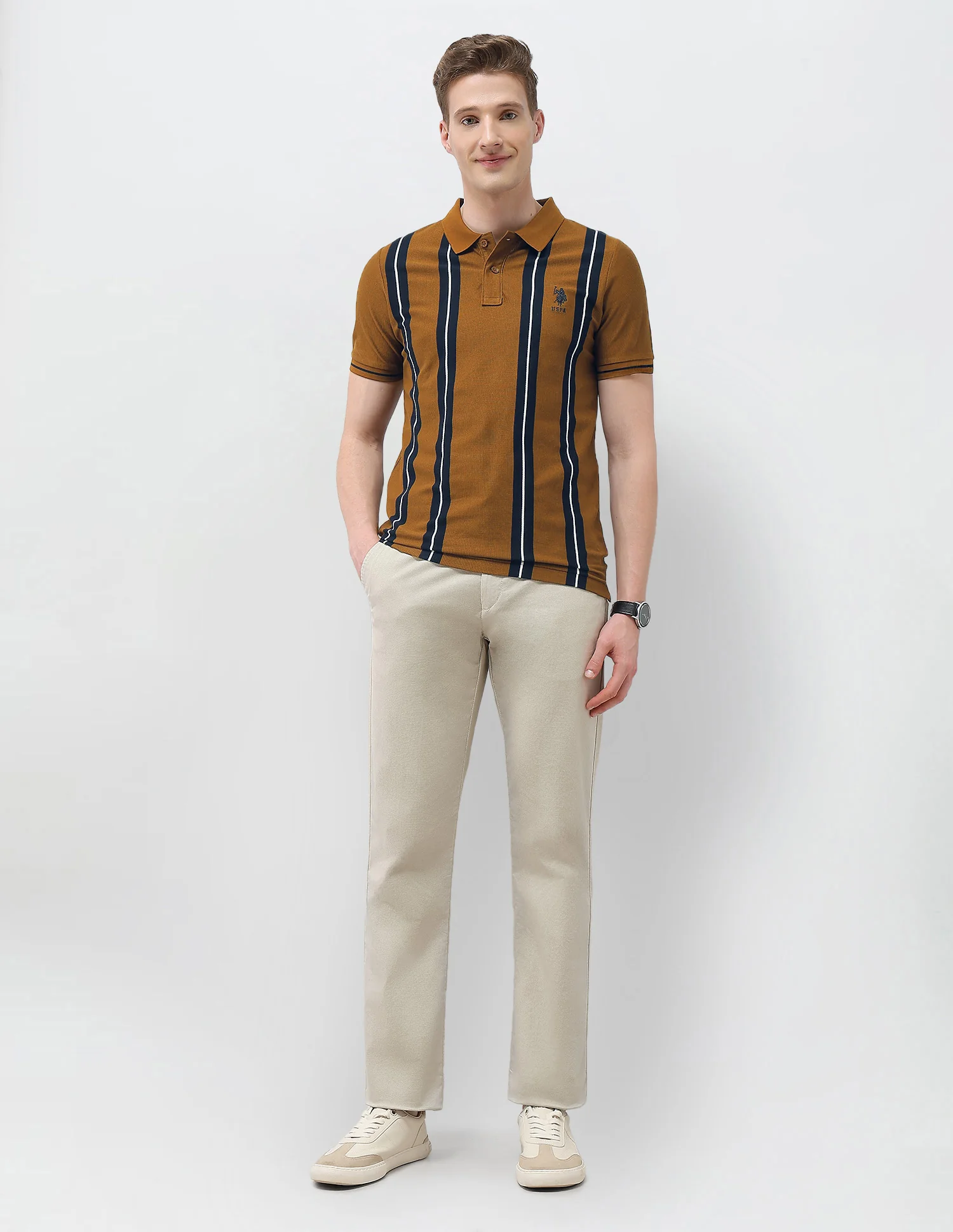Vertical Striped Sotogrande Slim Fit Polo Shirt - Image 3