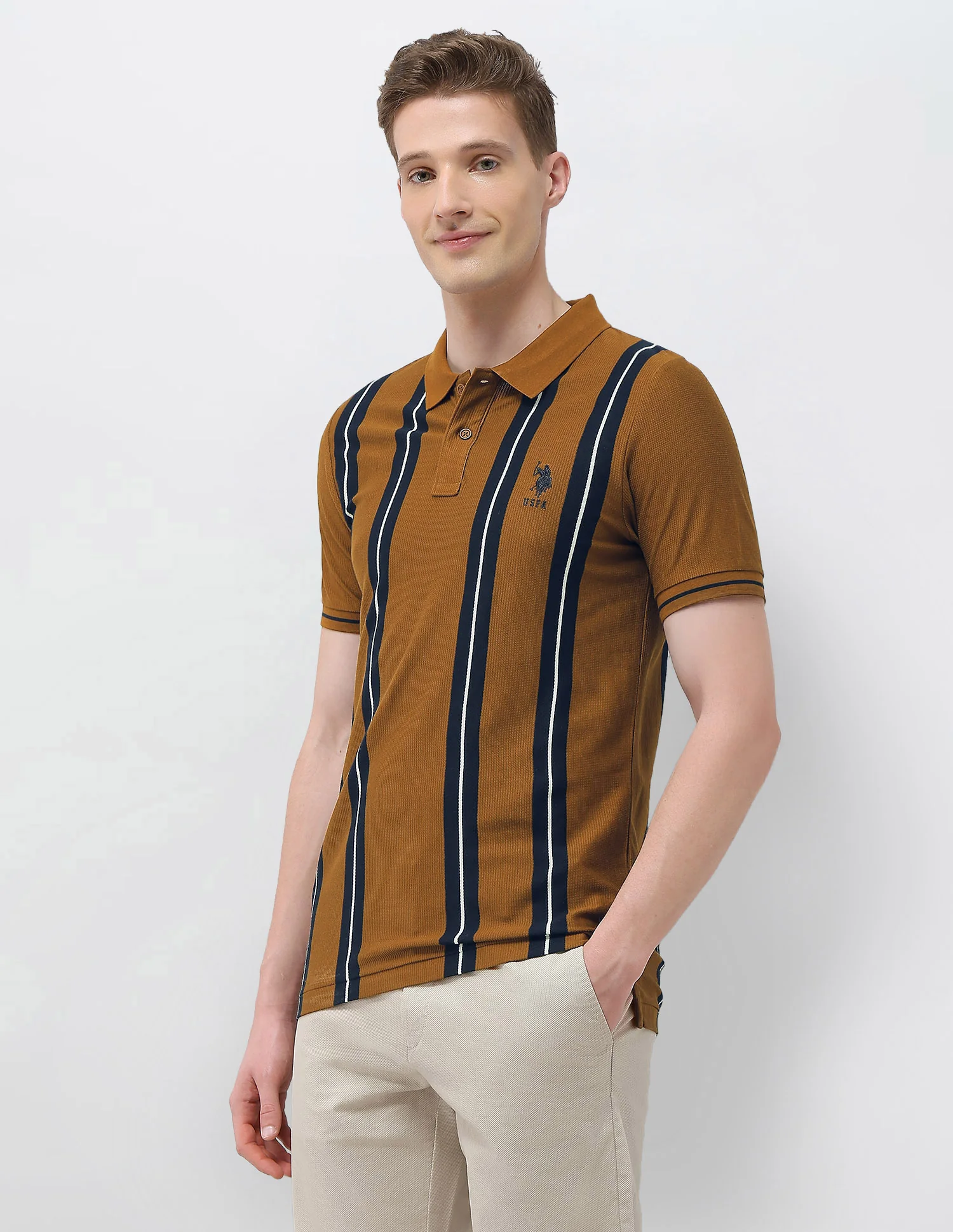 Vertical Striped Sotogrande Slim Fit Polo Shirt - Image 4