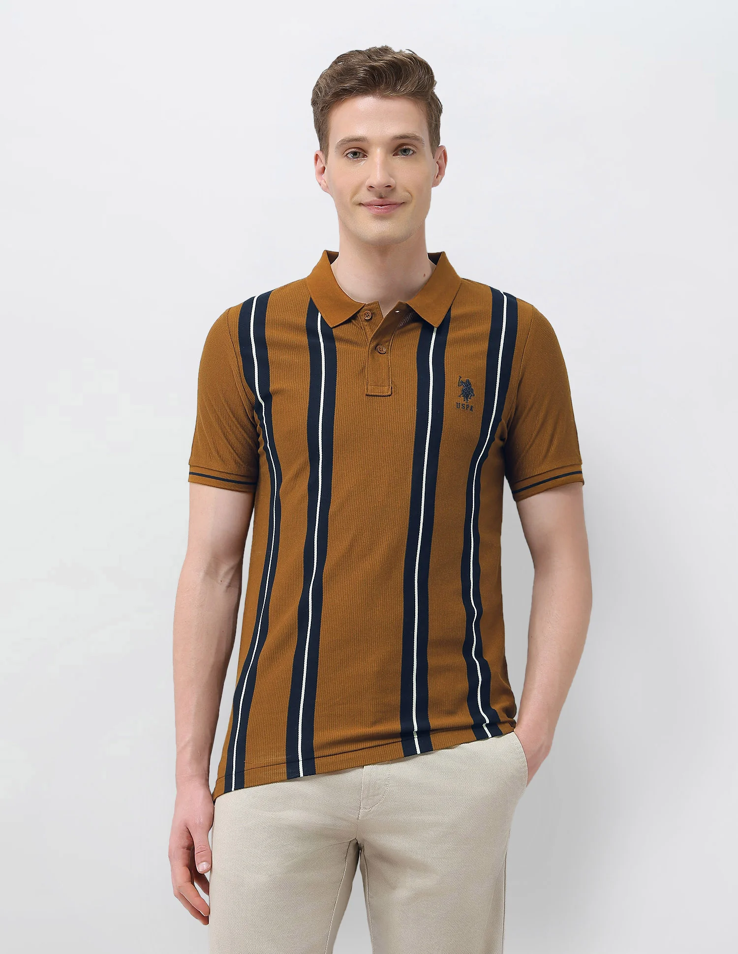 Vertical Striped Sotogrande Slim Fit Polo Shirt - Image 6
