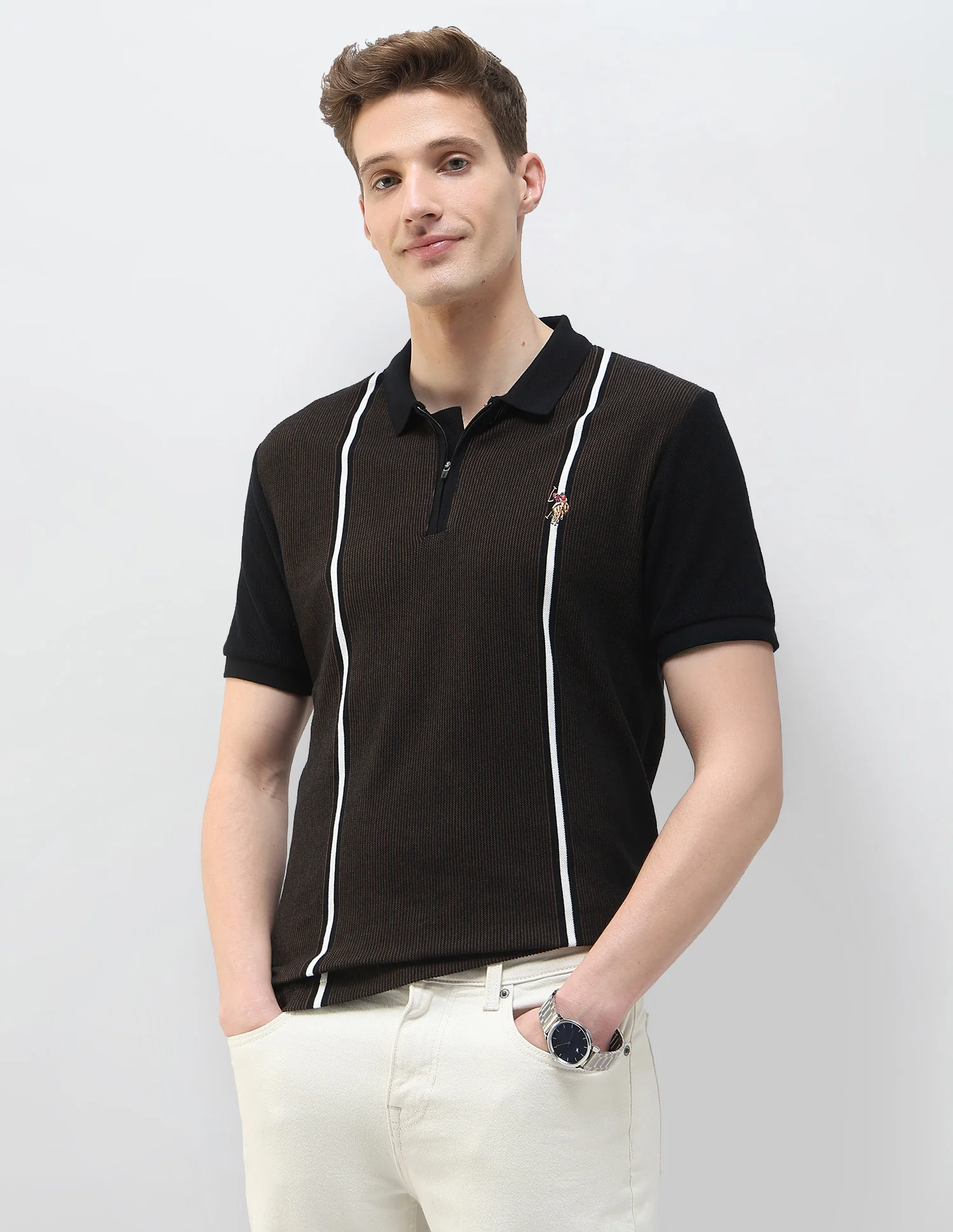 Vertical Striped Summer House Polo Shirt