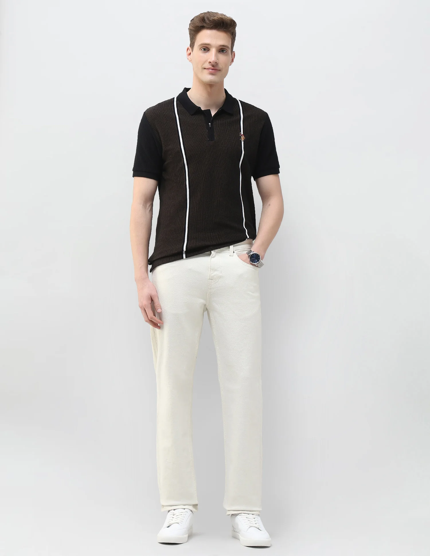 Vertical Striped Summer House Polo Shirt - Image 3
