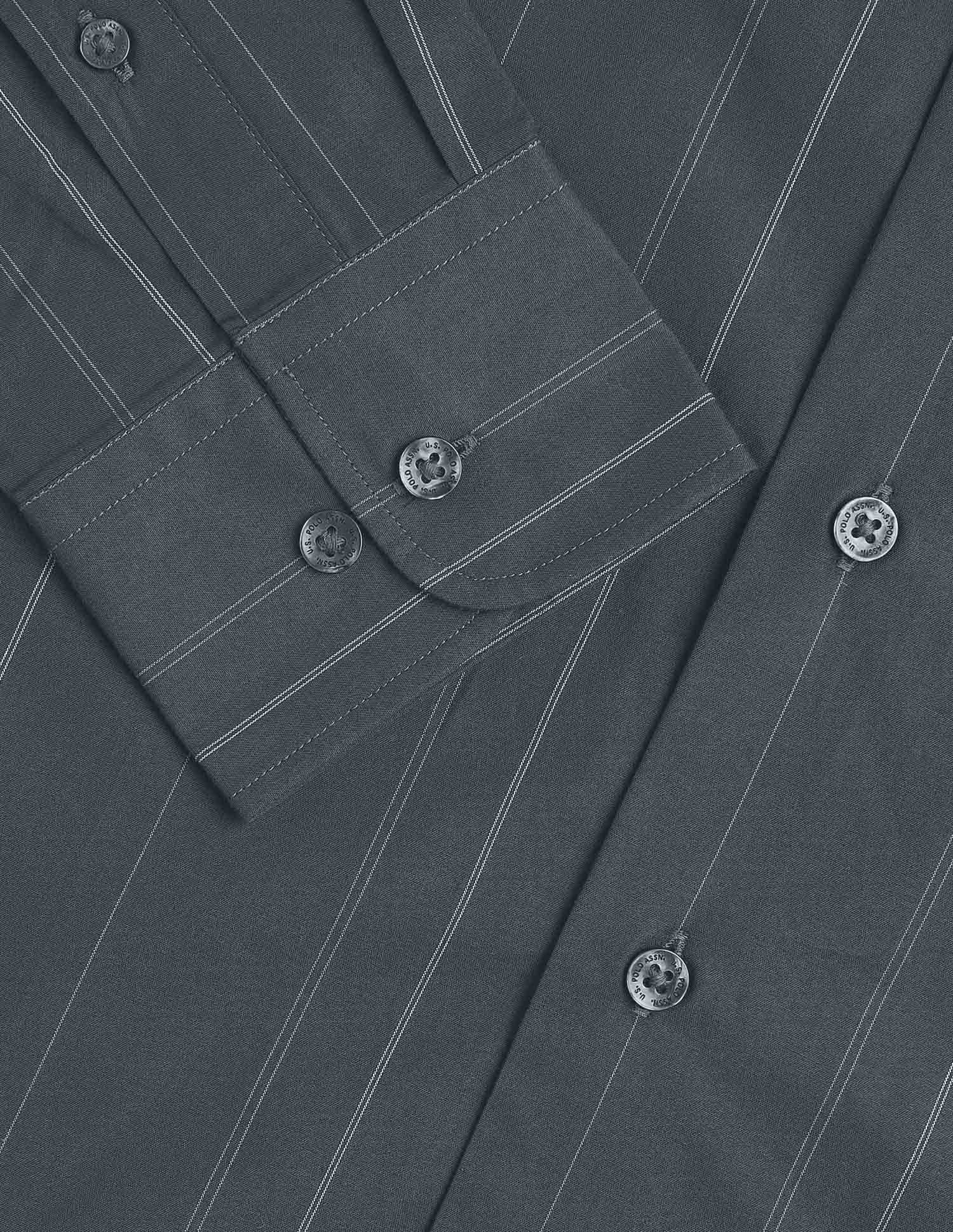 Vertical Striped Tailored Fit Shirt - Image 8