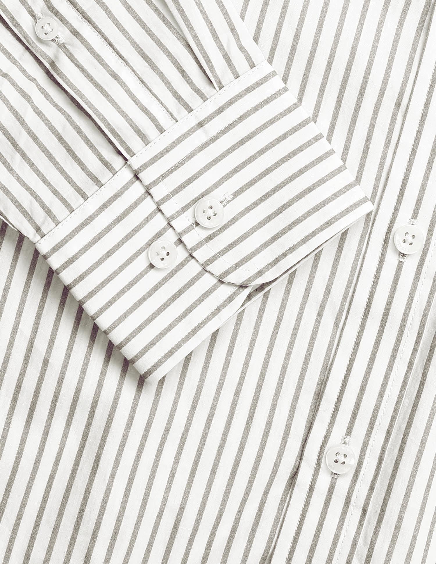 Vertical Striped Tailored Fit Shirt - Image 8